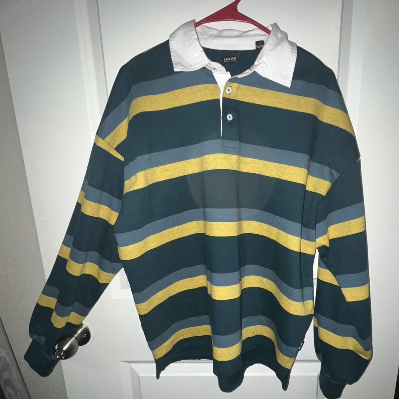 Cool striped rugby shirt. FREE SHIPPING - Depop