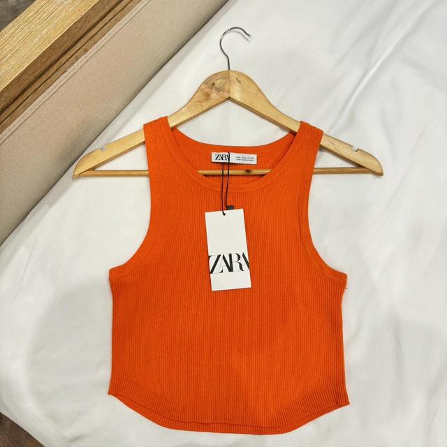 ⭐︎らん⭐︎ Zara seamless top with rhinestones. Brand new with | Depop