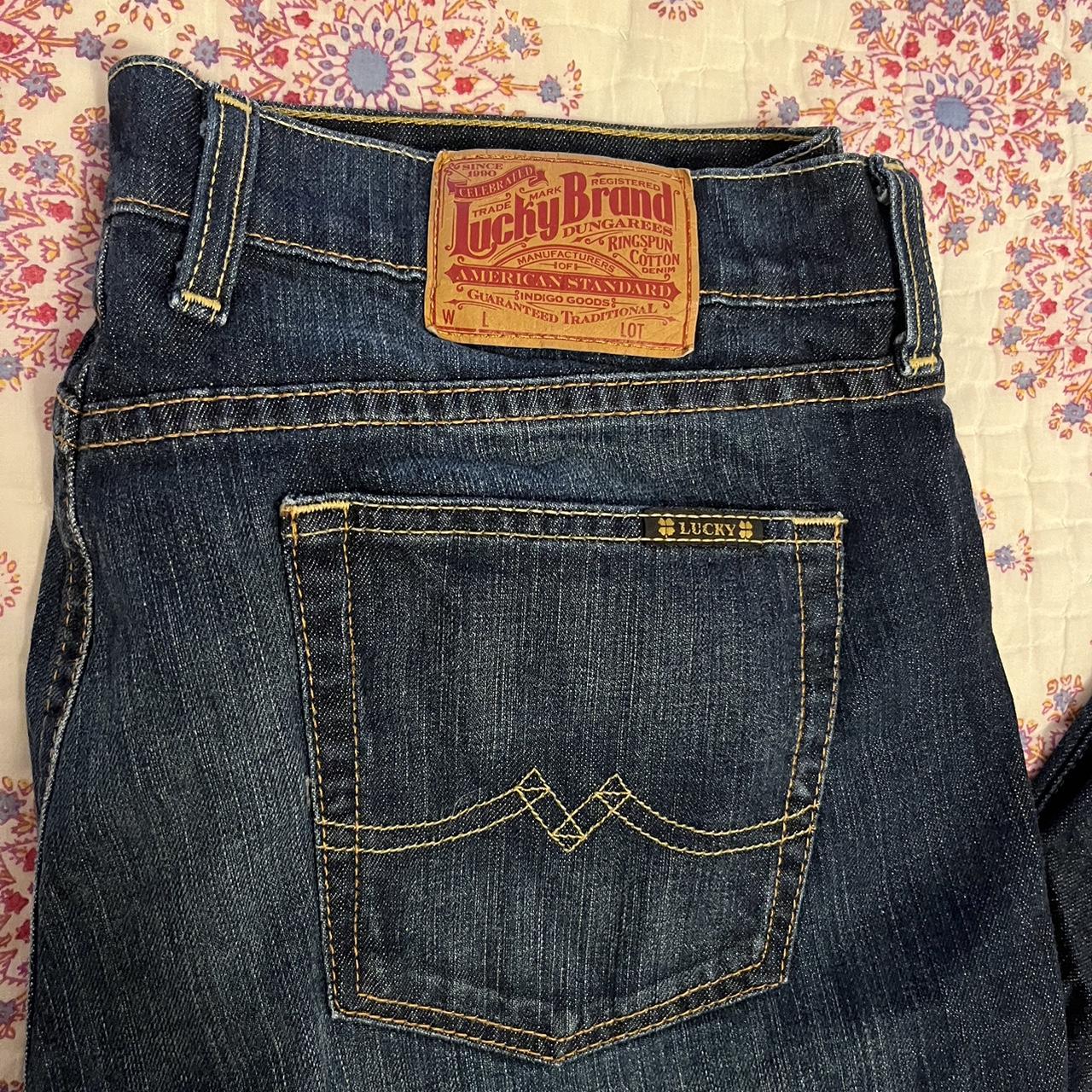 lucky brand baggy regular fit dungarees jeans. about... - Depop