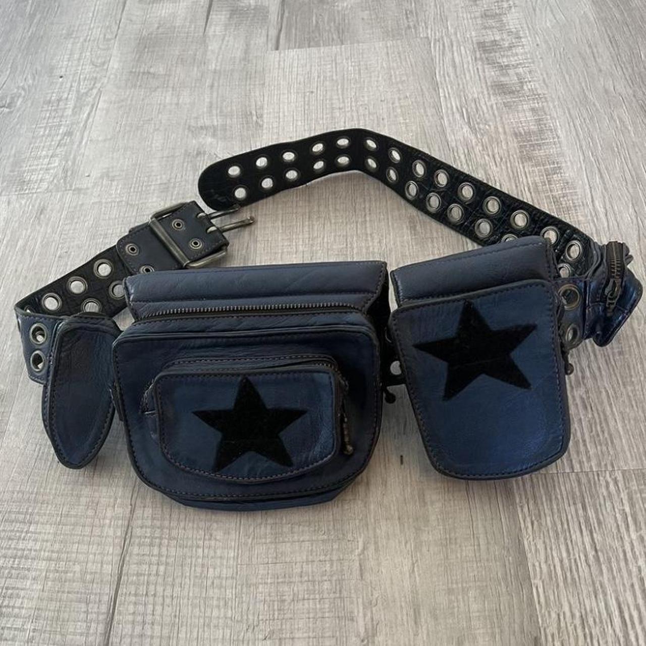 vintage AVIREX waist pouch black leather メンズ