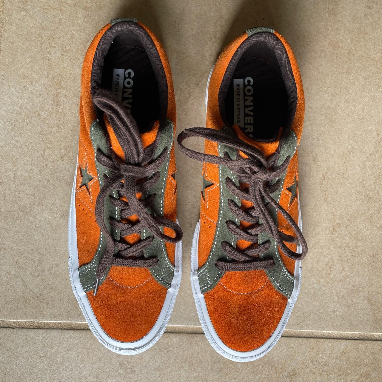 Converse one star orange and green best sale