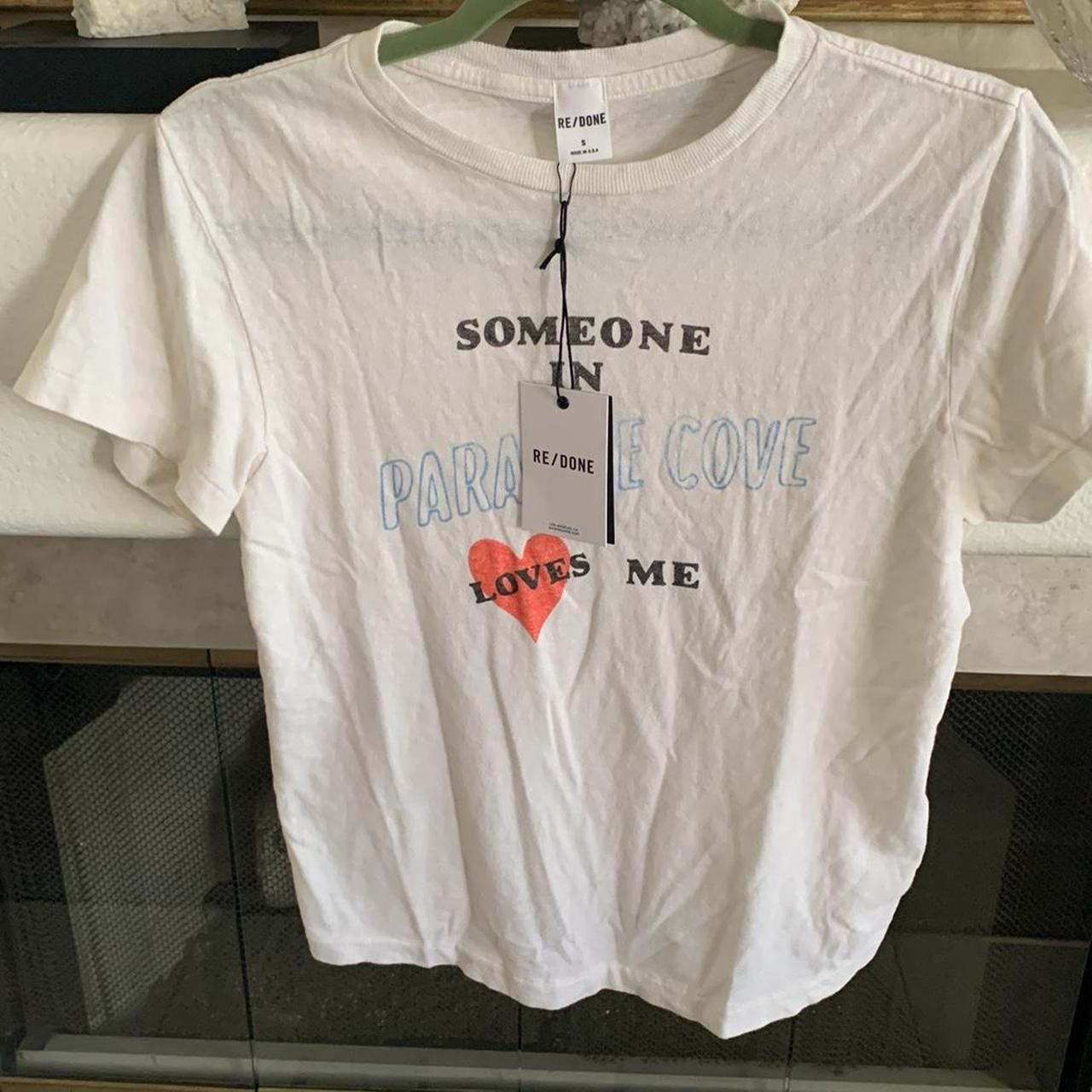 RE/DONE Women's White and Blue T-shirt (2)