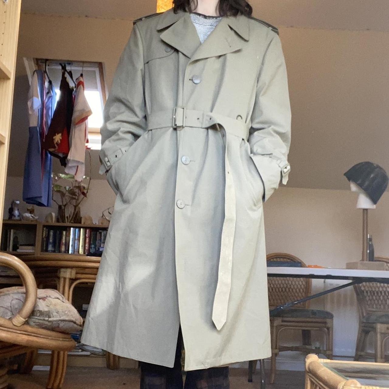 sears biege trench coat amazing quality, warm... - Depop