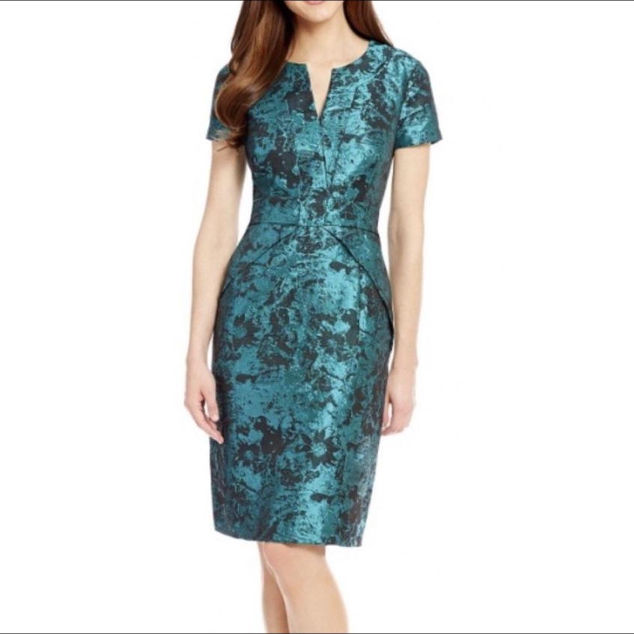 Antonio Melani Women's Blue and Black Dress | Depop