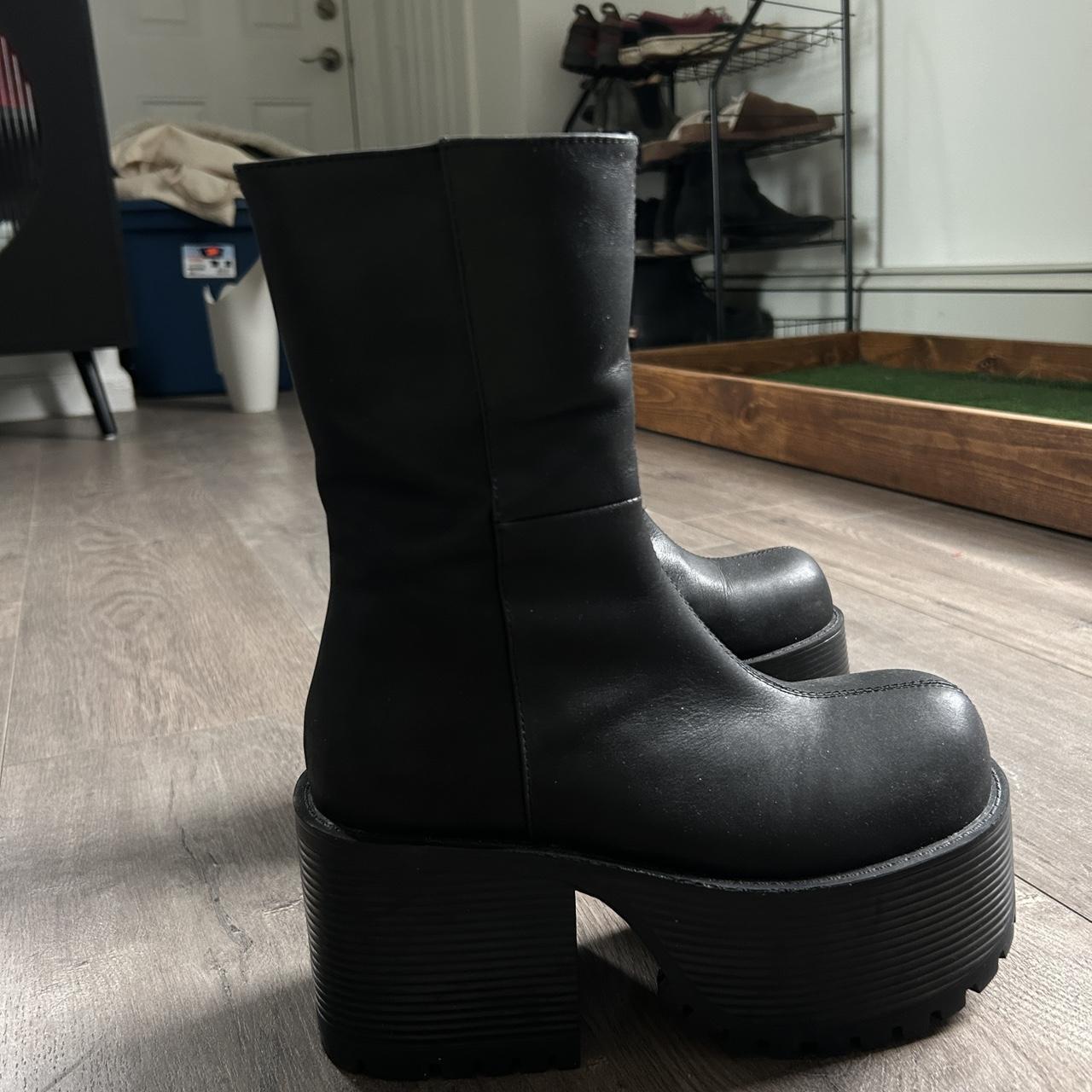 unif matte slug boot ⛓️ worn once, in Depop