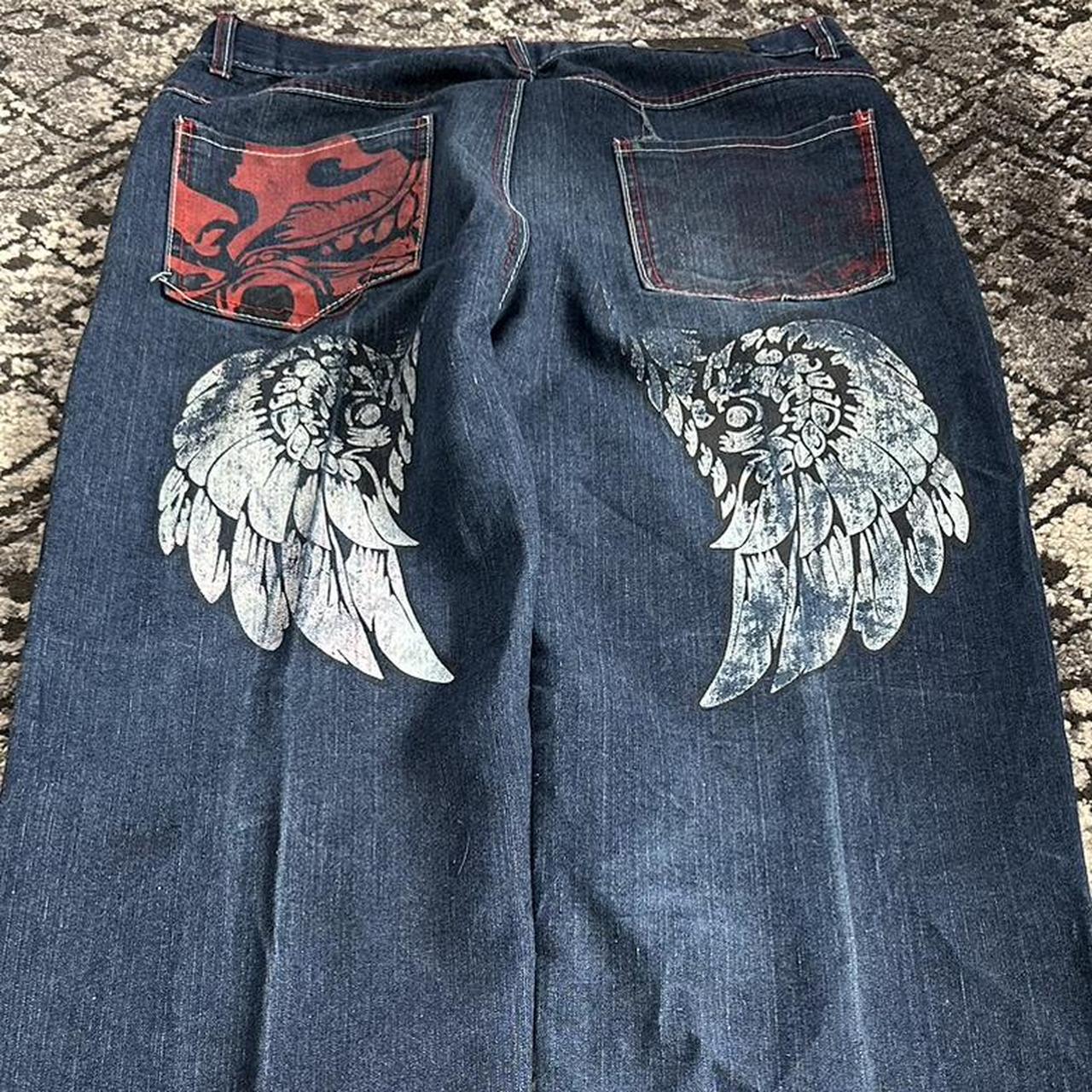 Vintage y2k grunge denim jeans affliction style... - Depop