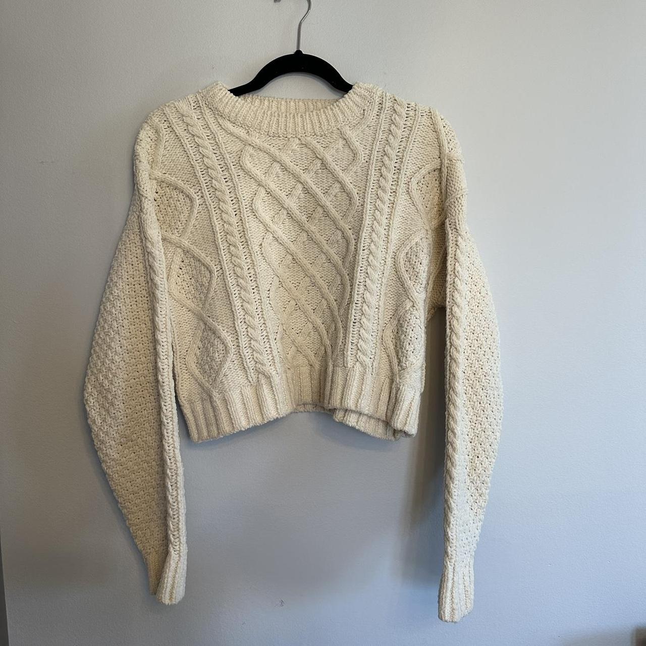 Bershka cream cropped sweater Perfect summer... - Depop