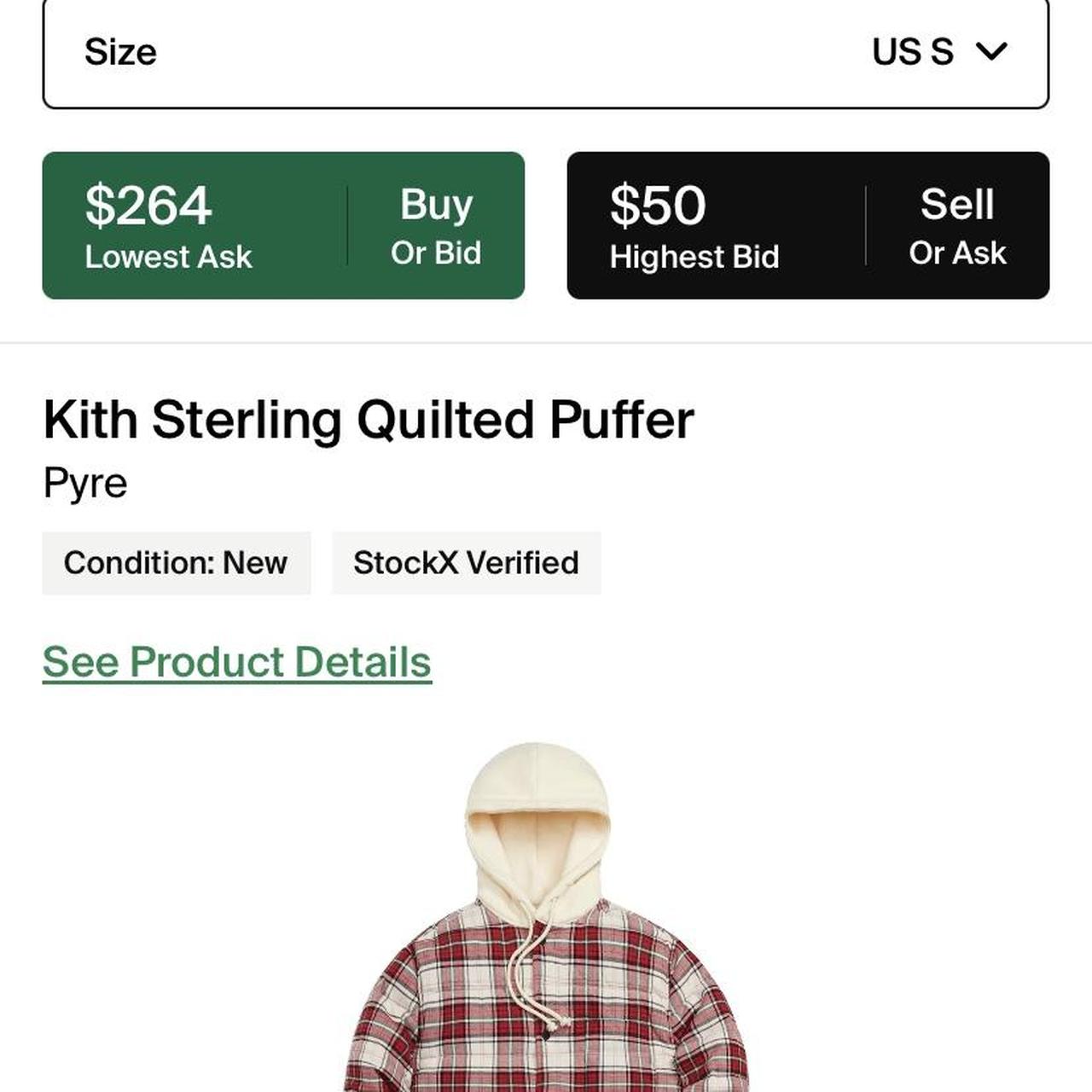 Kith Sterling Quilted Puffer, Lightly Worn, very...