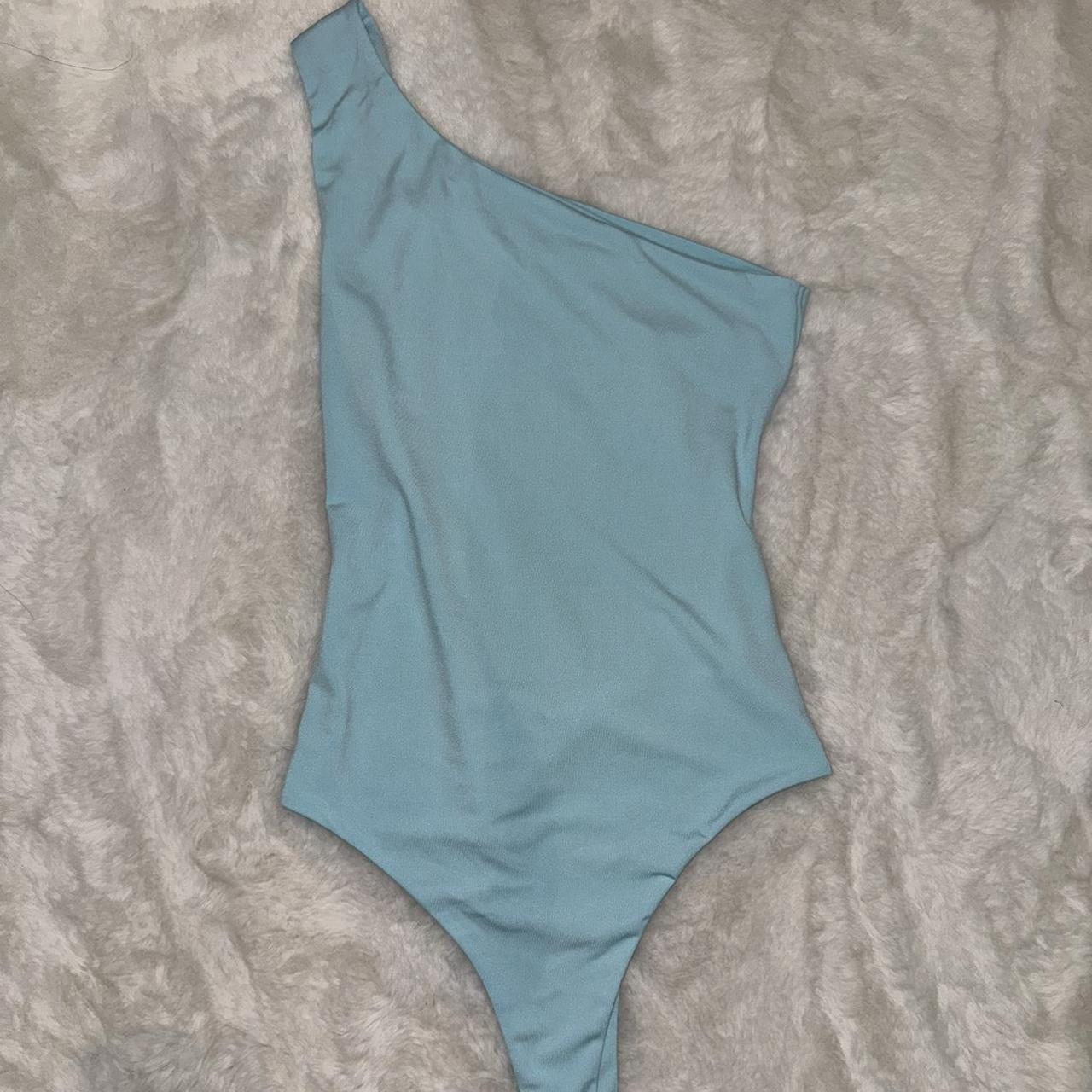 One shoulder baby blue bodysuit💙 (brand new with... - Depop