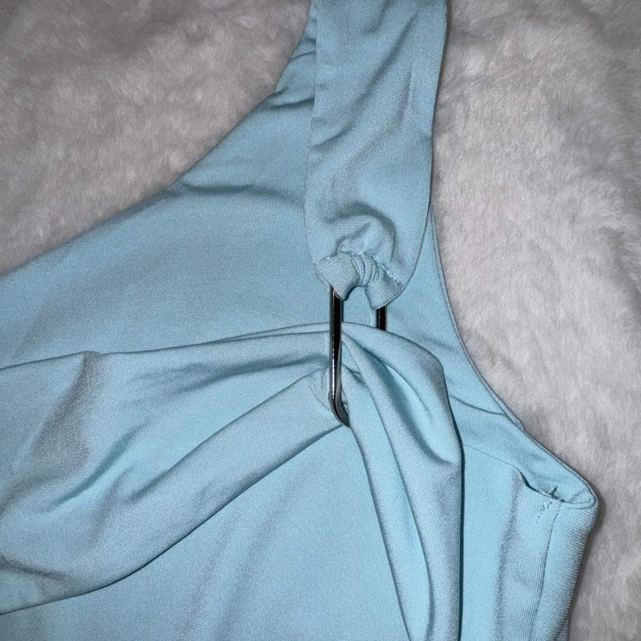 One shoulder baby blue bodysuit💙 (brand new with... - Depop