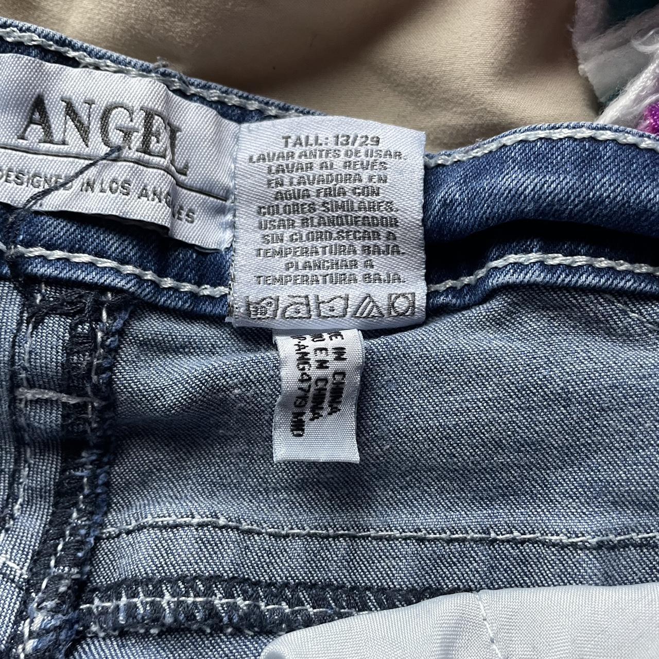 【dydoshop】ANGEL JEANS New Womens BLUE CRYSTAL ANGEL WINGS STRETCH EMROIDERED JEANS