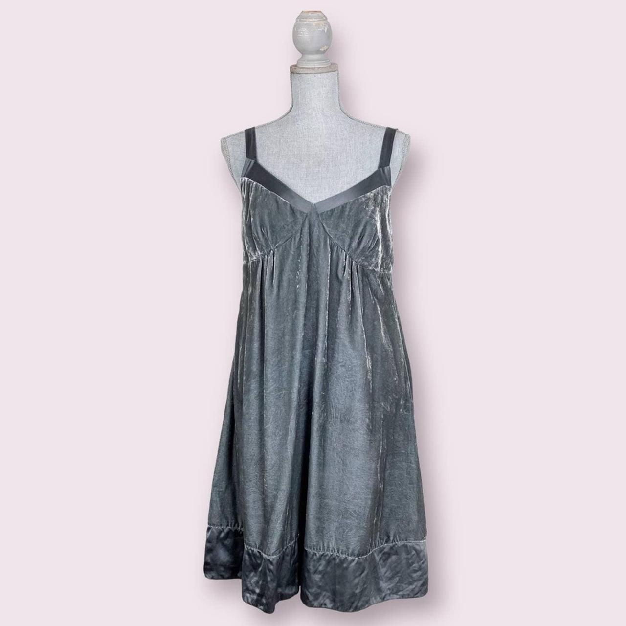 GAP Maternity Gray Silk Velvet Dress Rayon. Satin... - Depop
