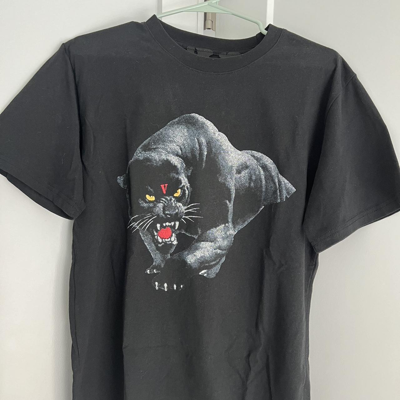 Vlone panther T-shirt black size s - Depop