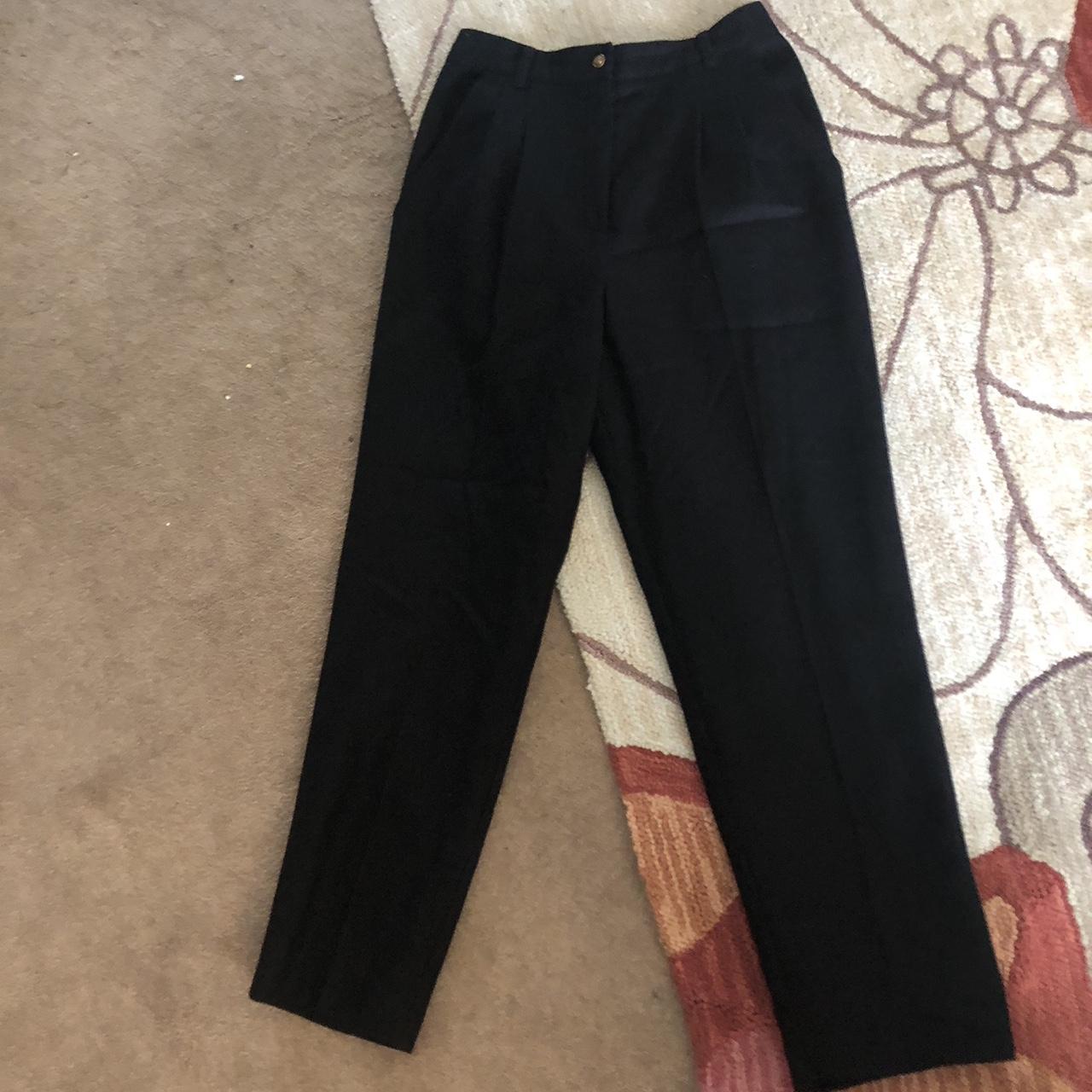 Sag Harbor Women's Black and Gold Trousers | Depop