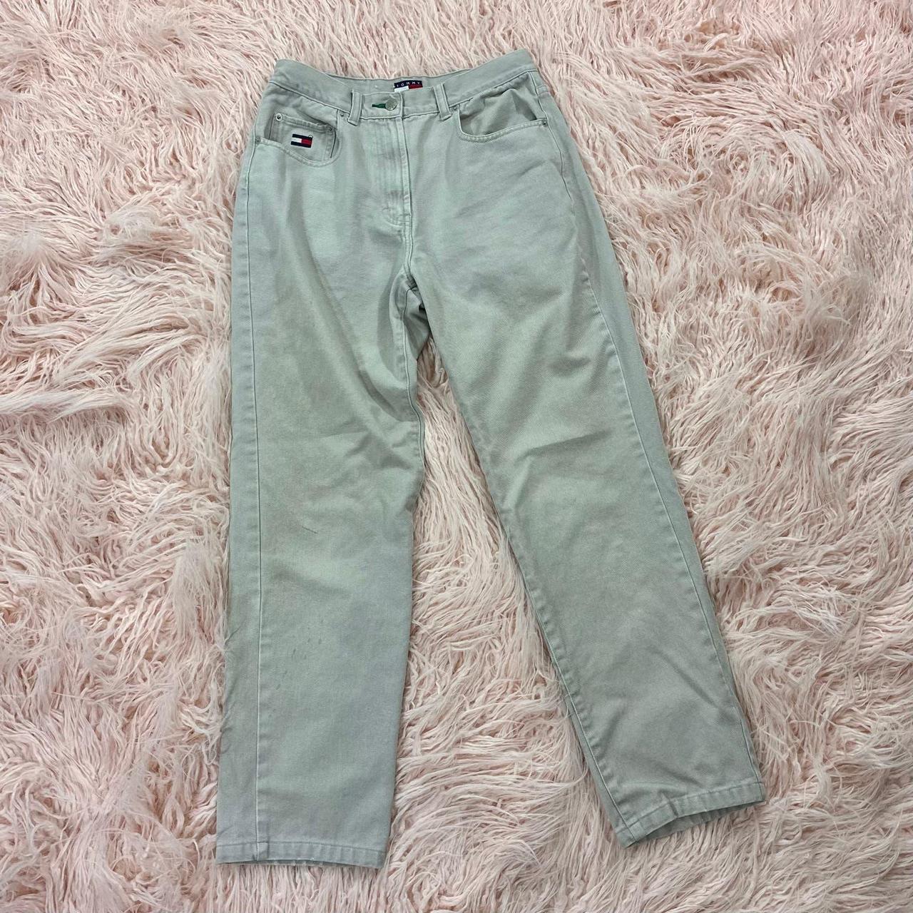 Vintage Tommy Hilfiger khaki pants in size 8 with Depop