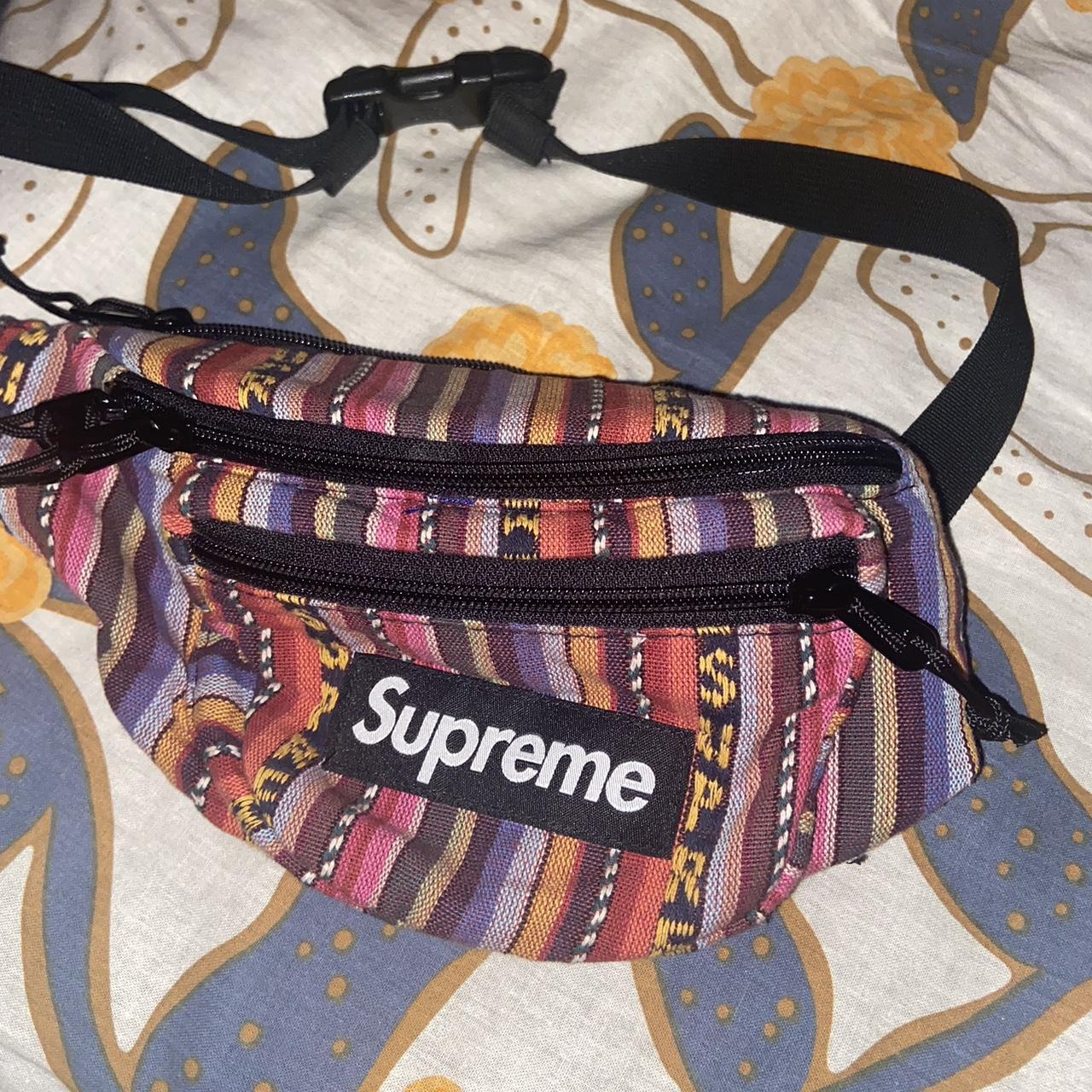 Supreme SS20 Woven Stripe Waist Bag Used Clean Depop