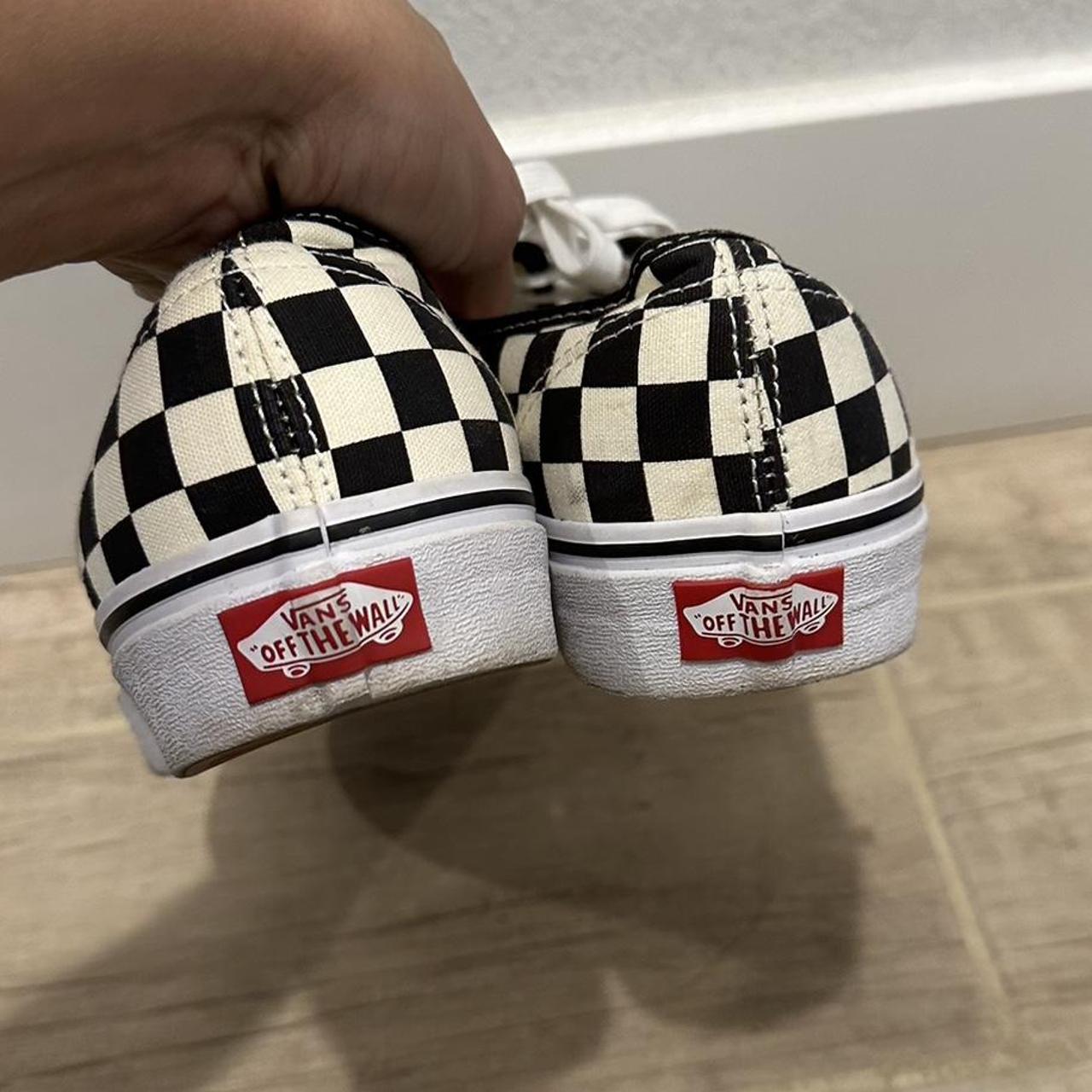 Black and white checkered classic vans women’s size... - Depop