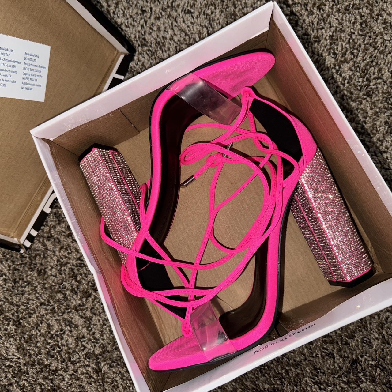 sparkly lace up heels