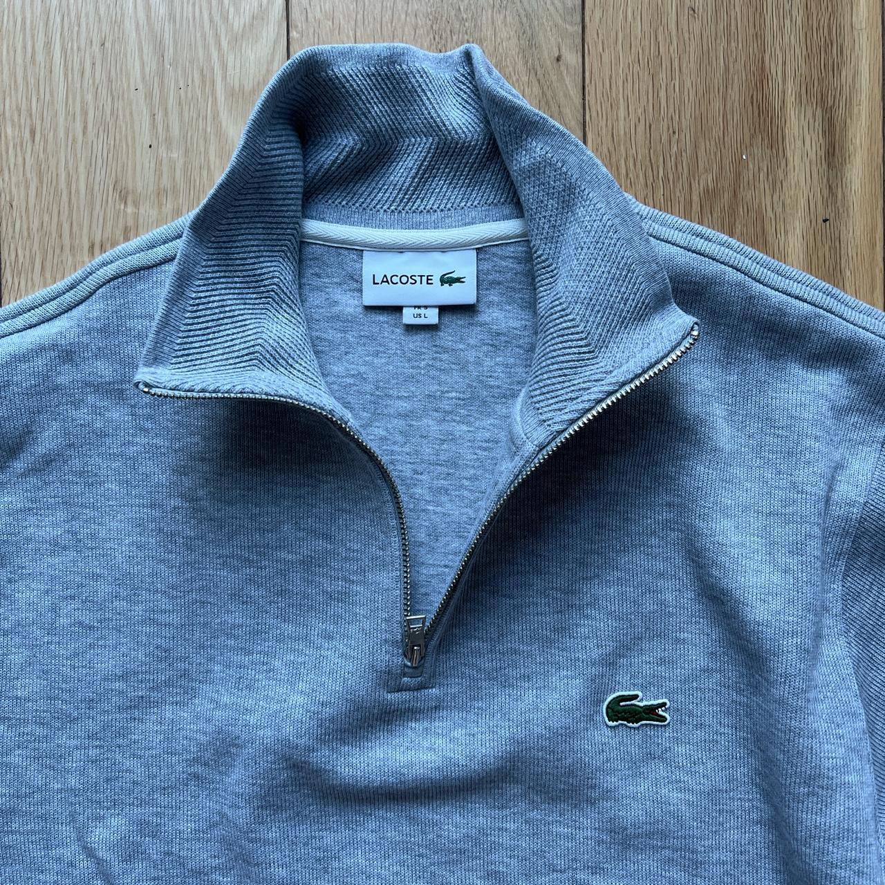 men-s-lacoste-grey-quarter-zip-size-large-brand-depop