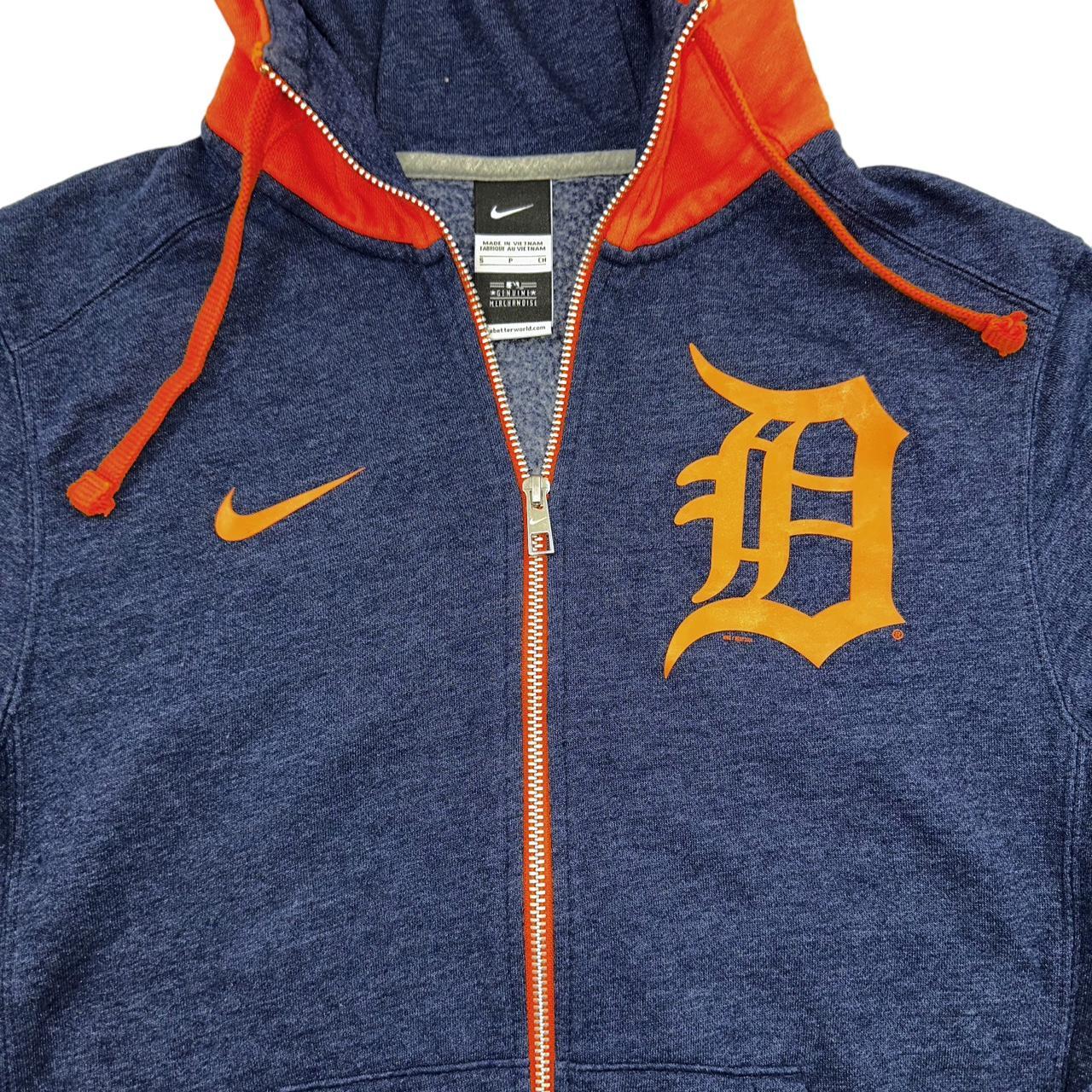 MLB Detroit Tigers Blaze Orange and Navy Nike - Depop