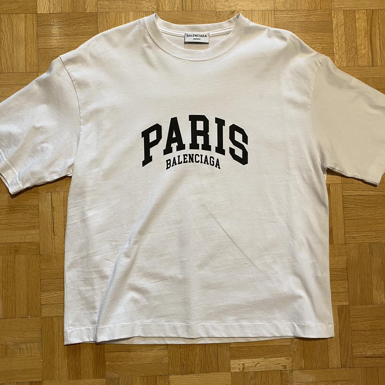 balenciaga paris t shirt grey