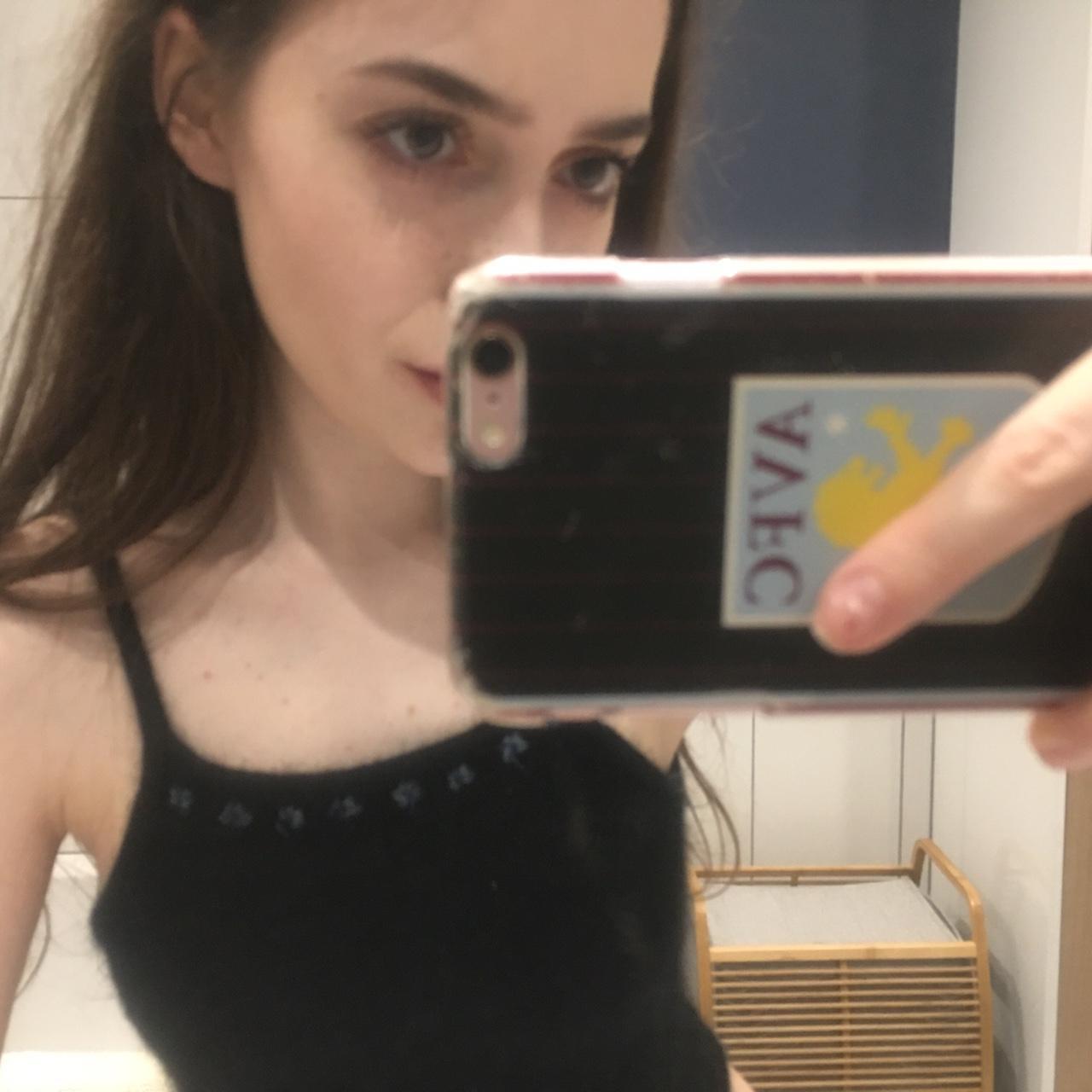 Xhilaration Women's Black and Blue Crop-top | Depop