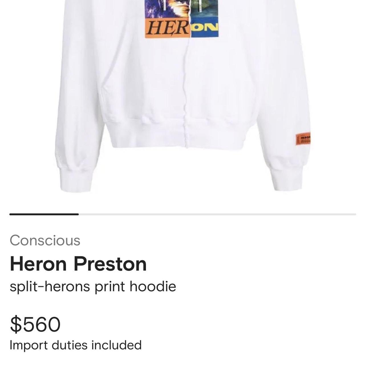 Heron Preston Men's White and Orange Hoodie