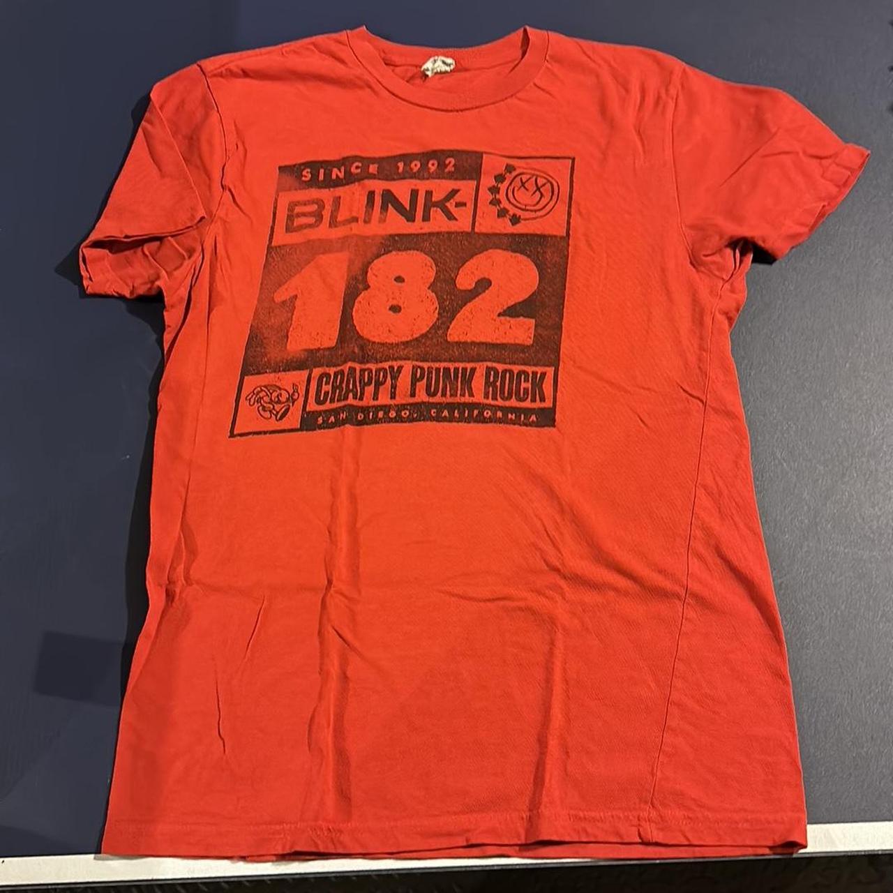 red blink-182 crappy punk rock band tee #blink182... - Depop