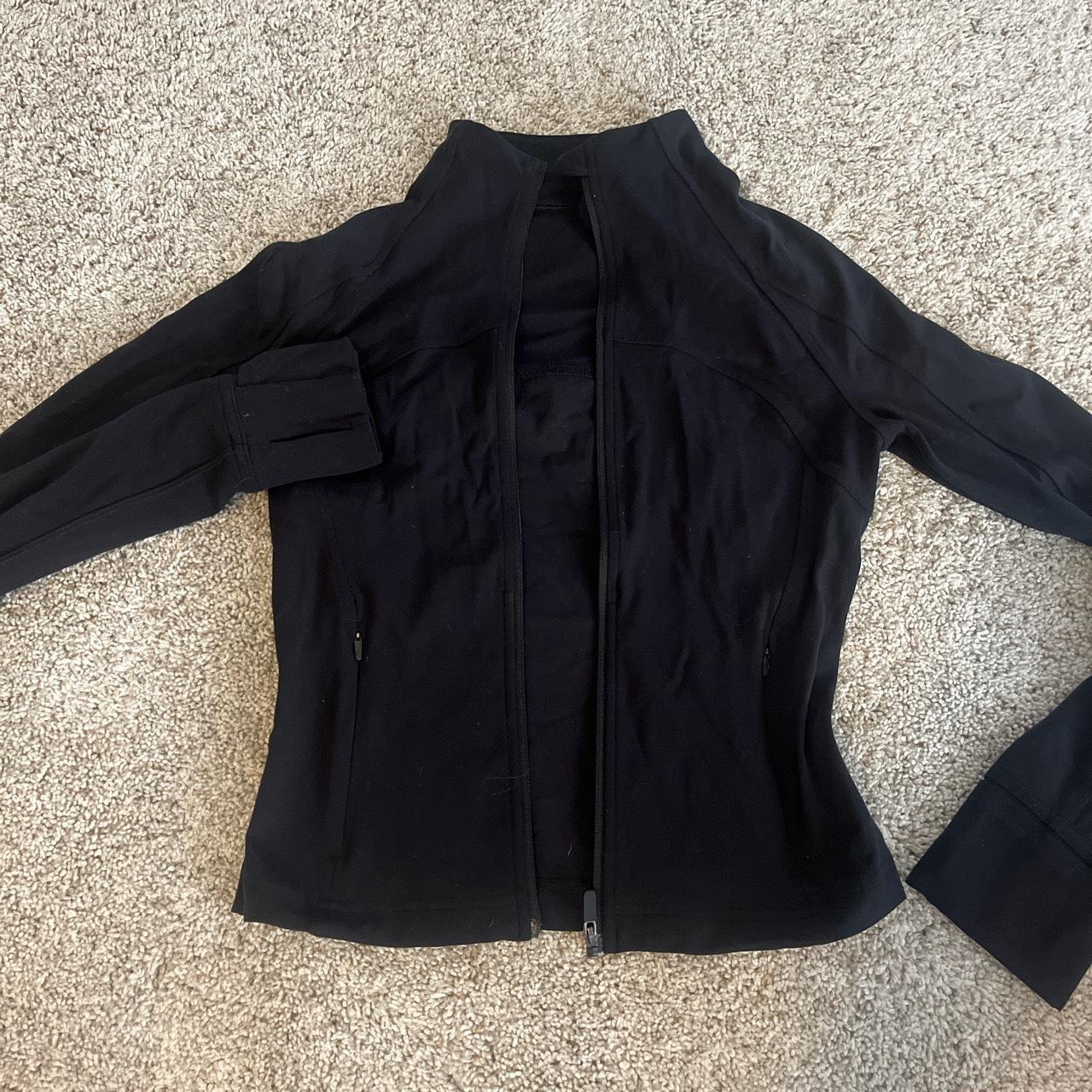 lululemon black cropped define jacket size 4 worn... - Depop