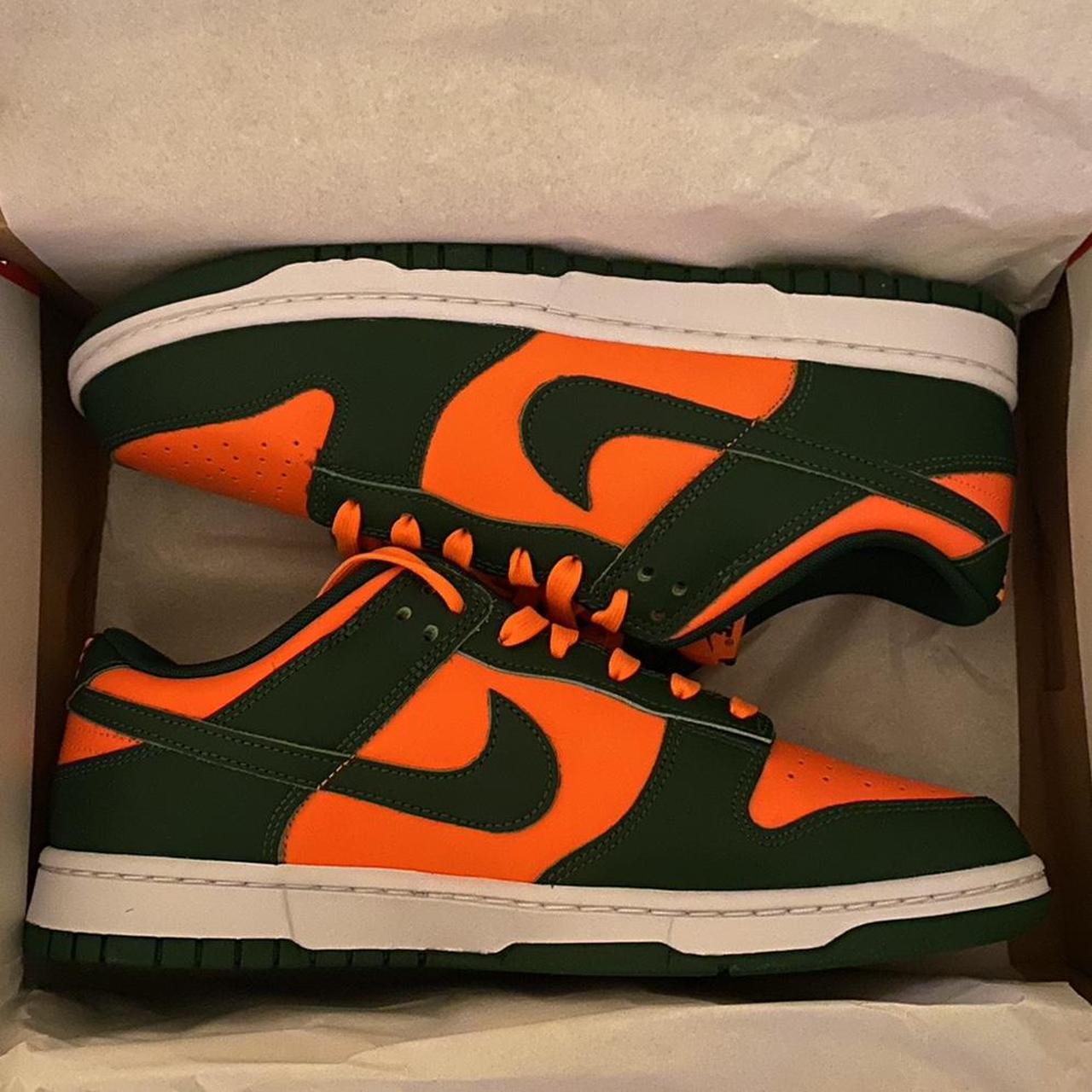 Nike Men's Orange and Green Trainers | Depop