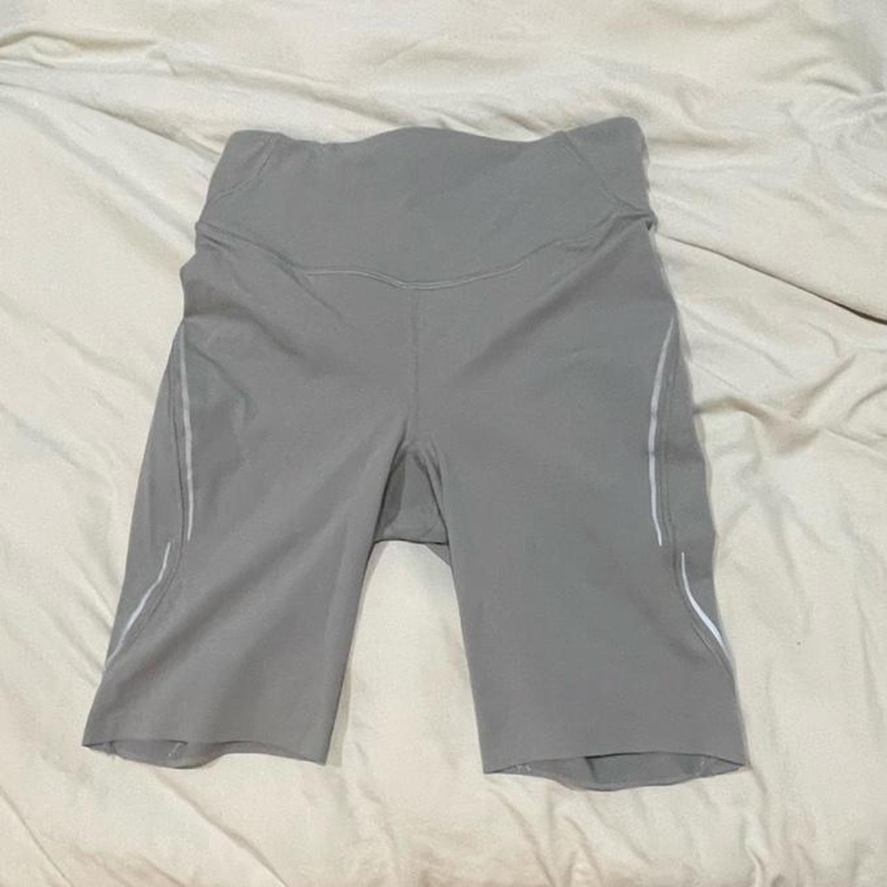 Grey lululemon running biker shorts Size 4 Depop