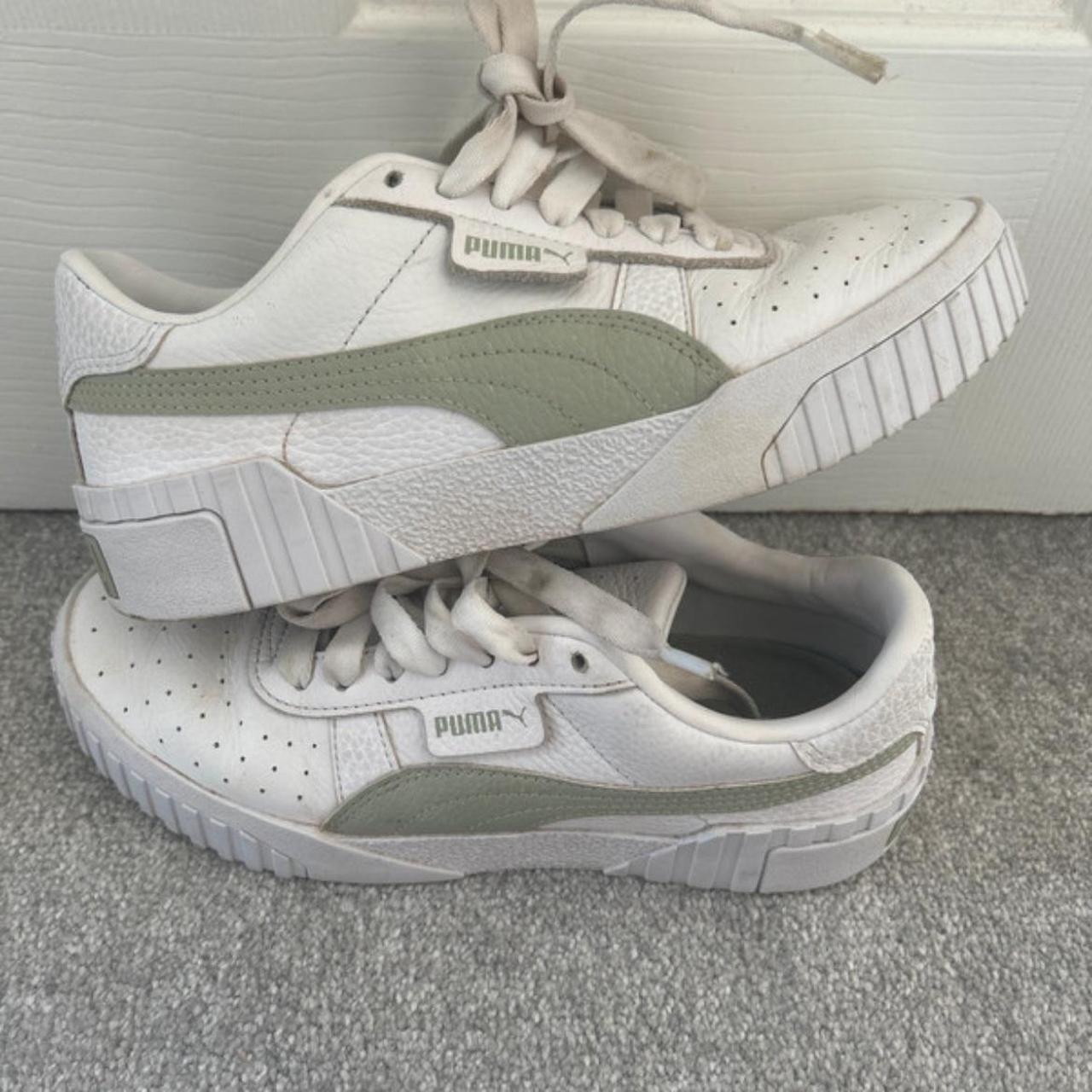 Puma trainers Cali White Desert Sage size 5 Puma. Depop