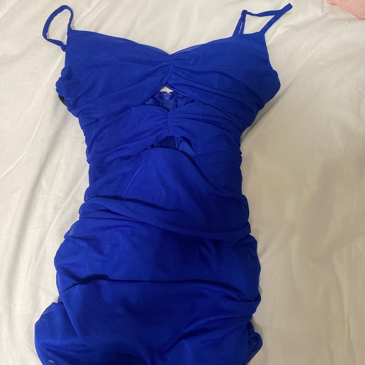 B Darlin Women's Blue And Purple Dress | Depop