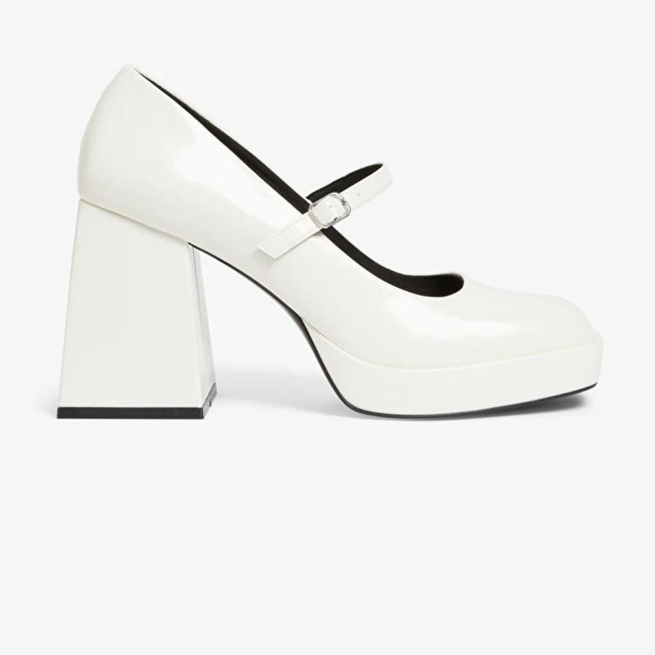 Monki white Mary Jane platform heels Size 5 (38),... Depop