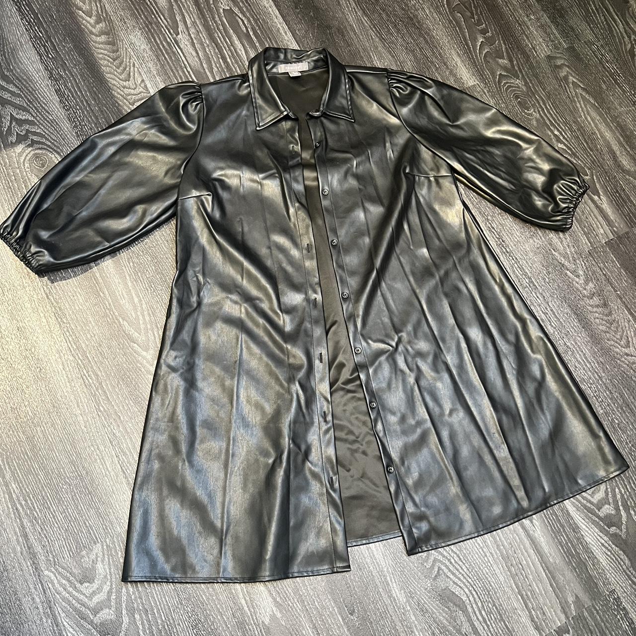 Primark leather look dress Worn once Free postage... - Depop