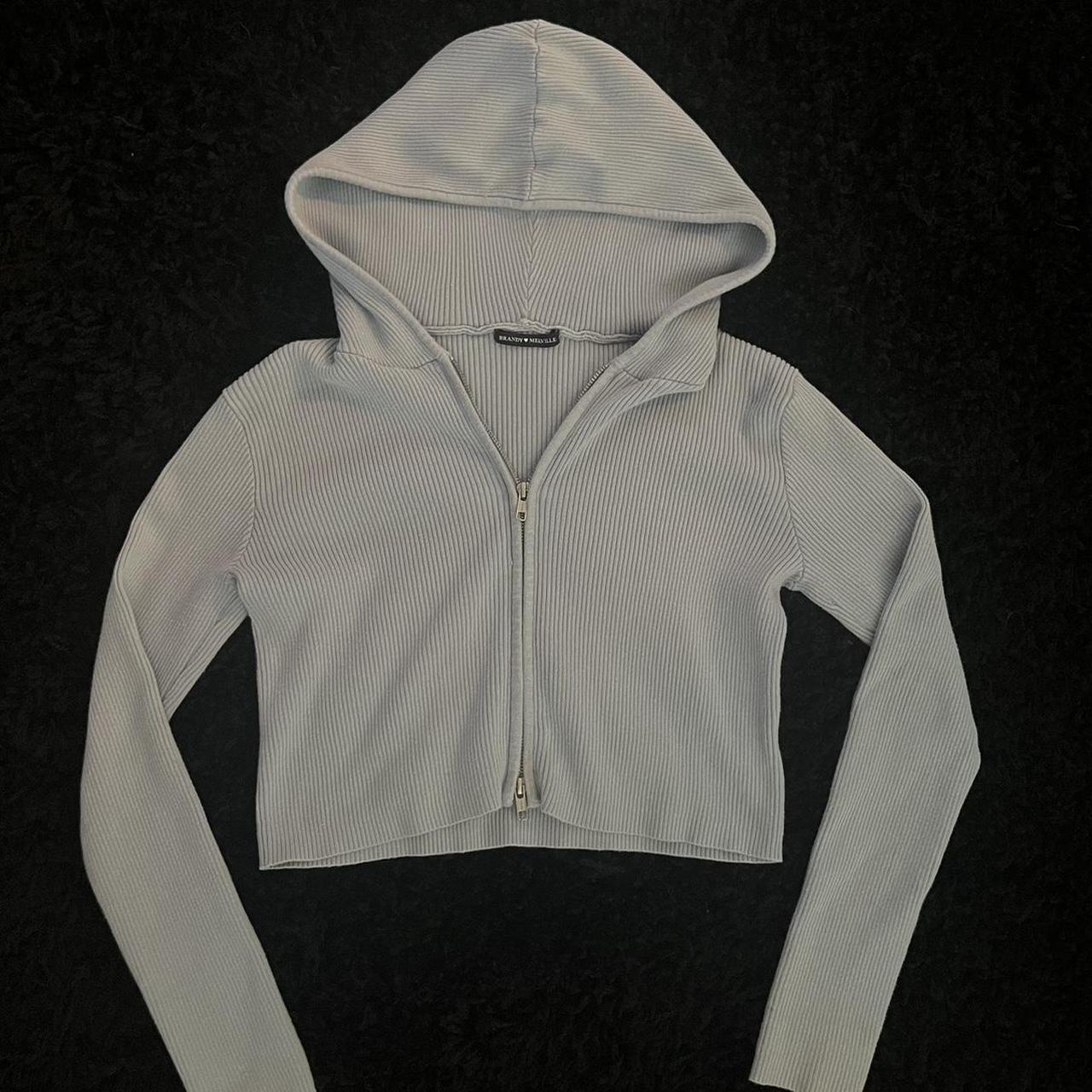 brandy melville zip up jacket 🩵 baby blue // double... Depop