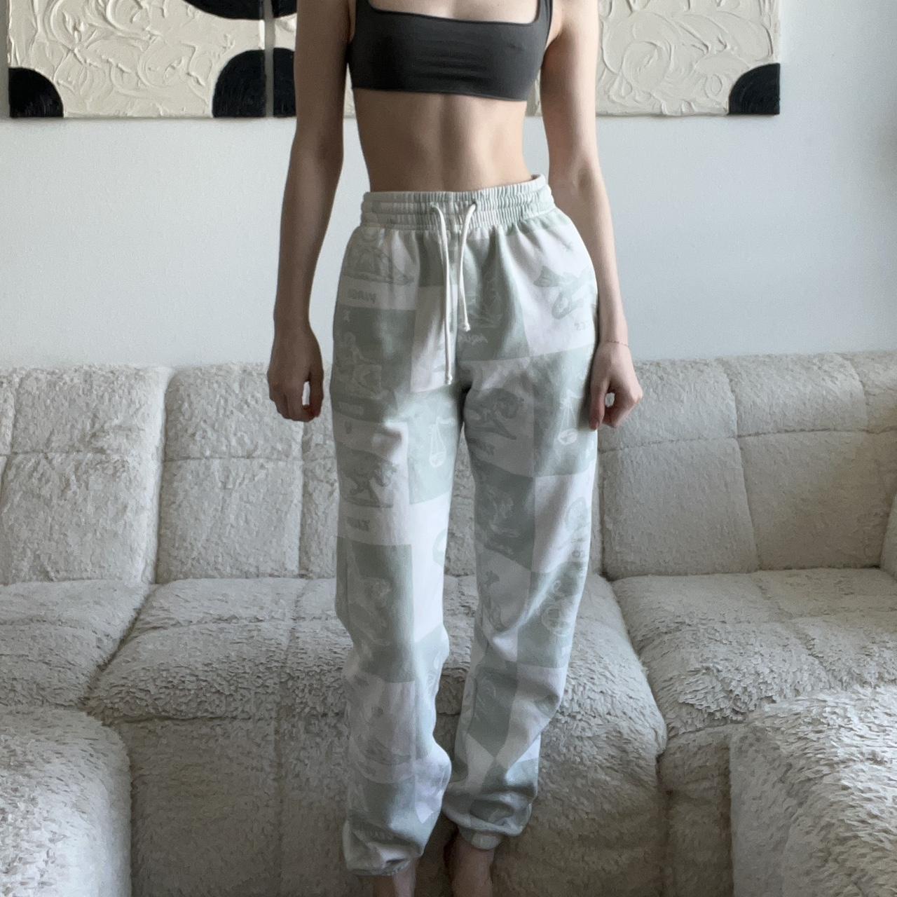 Urban Outfitters Women's White and Green Joggerstracksuits Depop