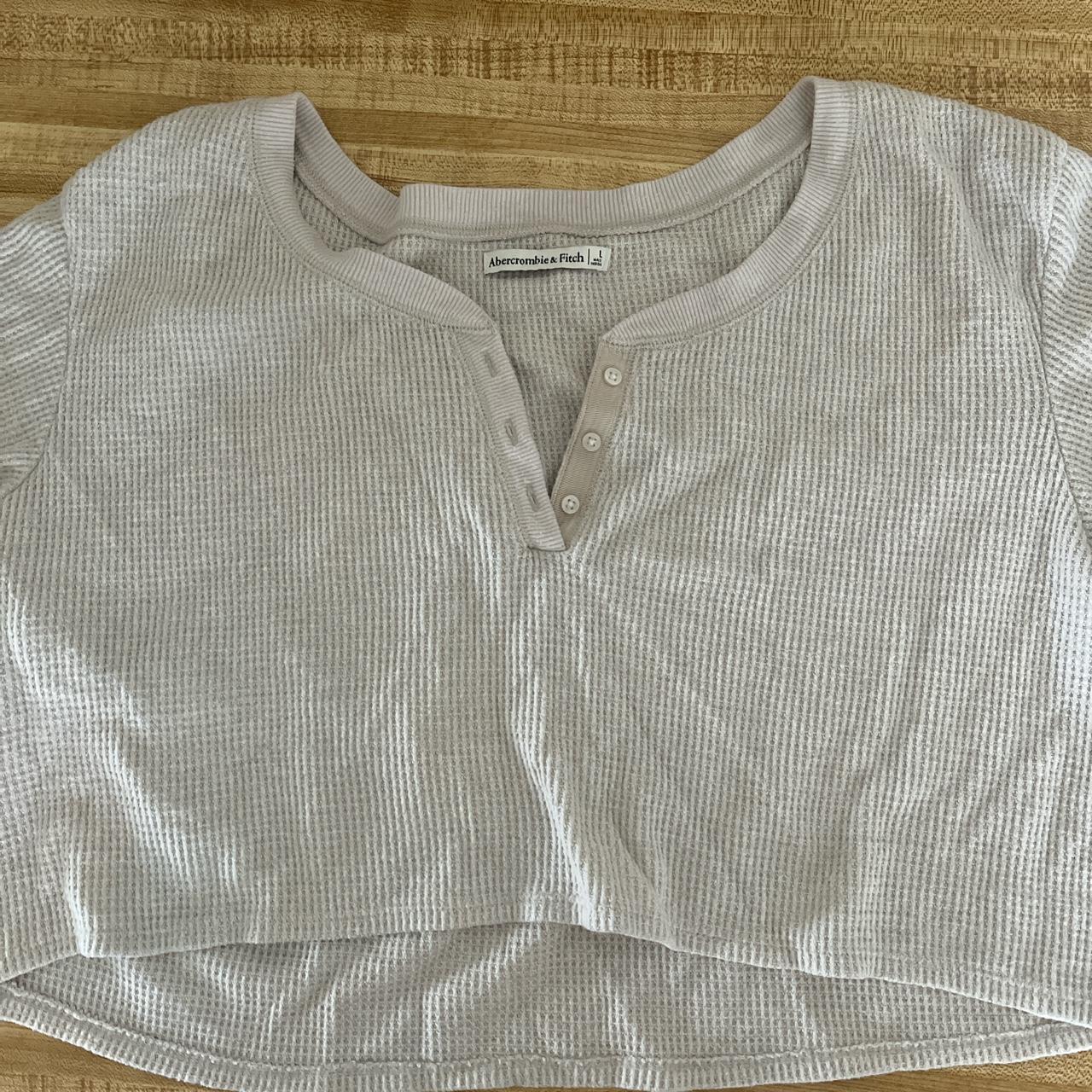 abercrombie and fitch waffle knit cropped t shirt... Depop