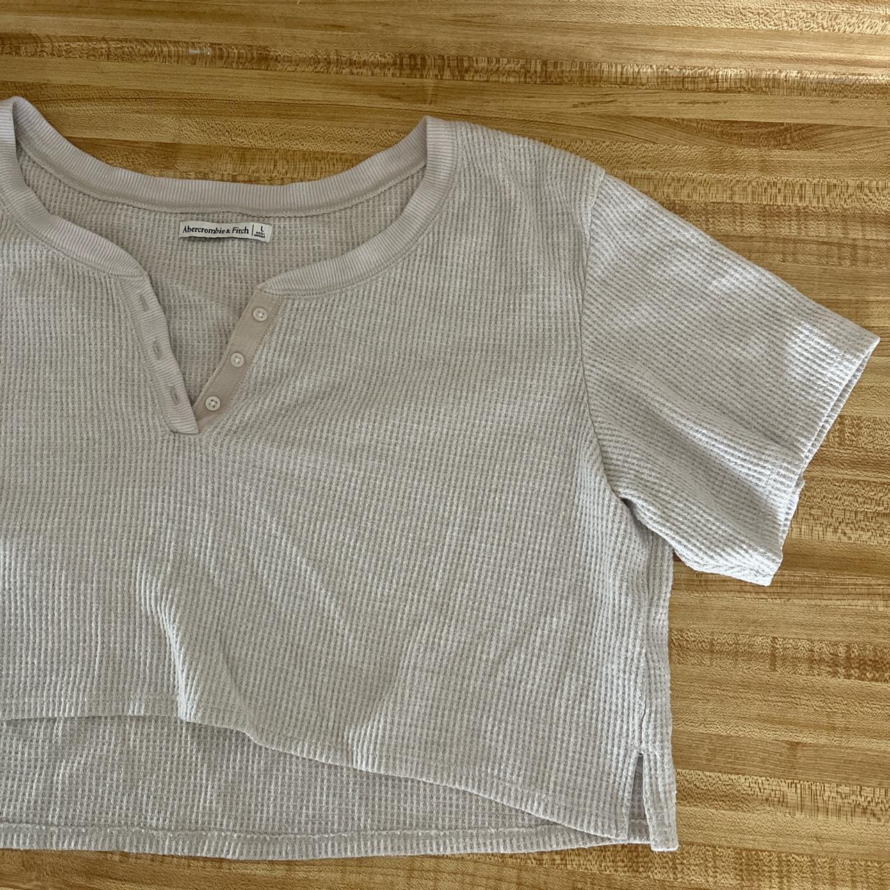 abercrombie and fitch waffle knit cropped t shirt... Depop