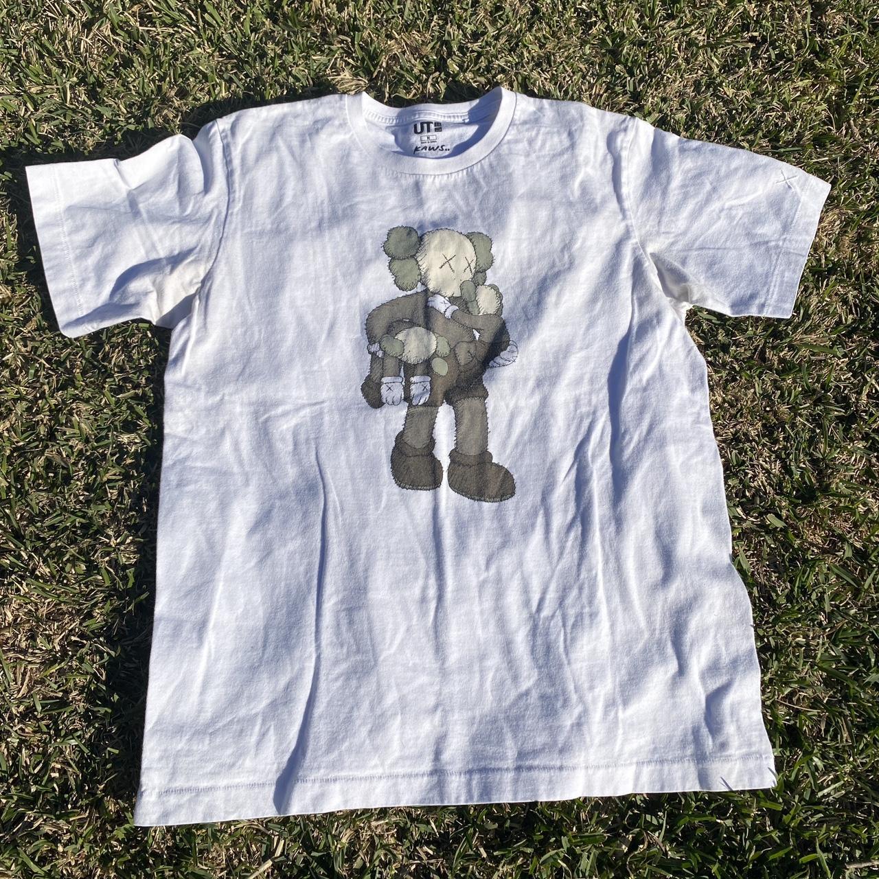 Kaws Men's White and Grey T-shirt