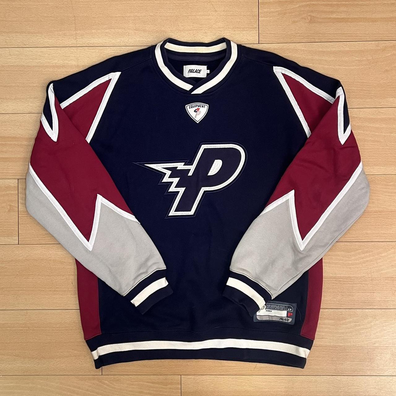 Palace Skateboards Bolt Crew Varsity style Sweater... - Depop