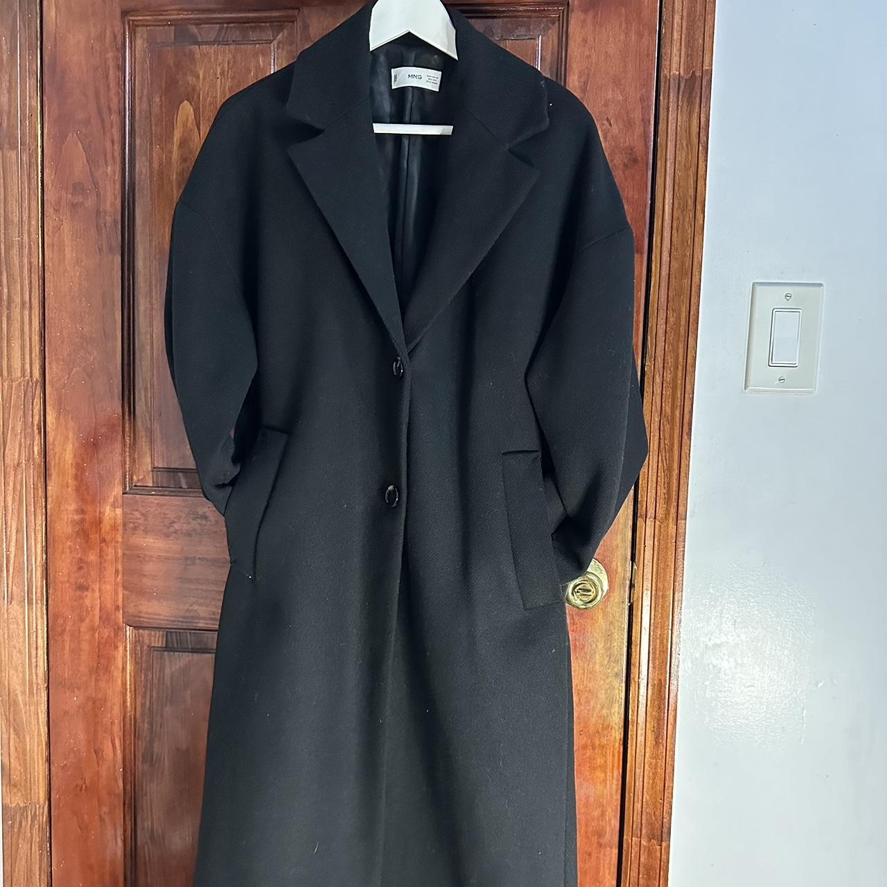 Mango Black Coat Wore it only once. XS but fits a... Depop