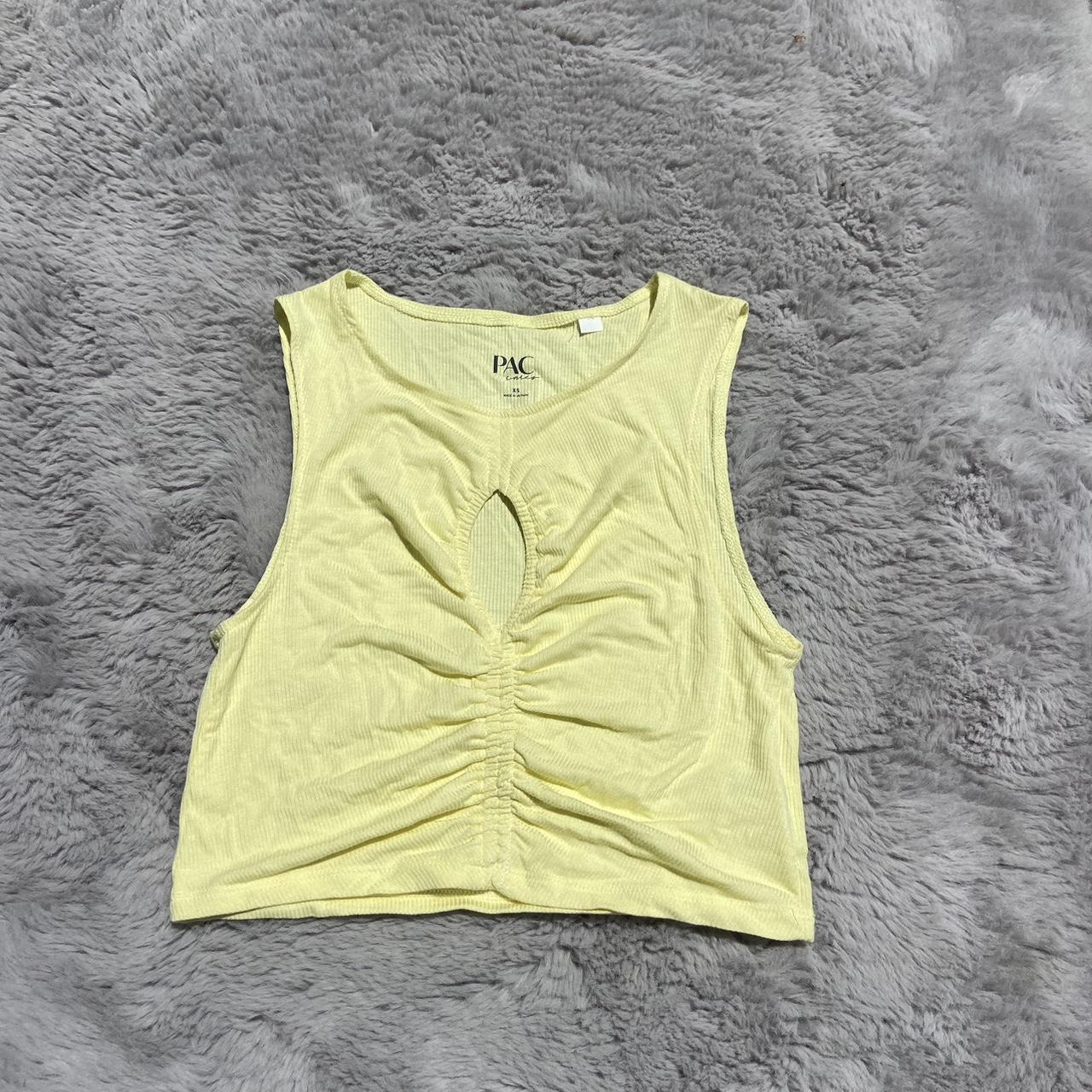 Pacsun crop top Yellow crop top with key hole cut... - Depop