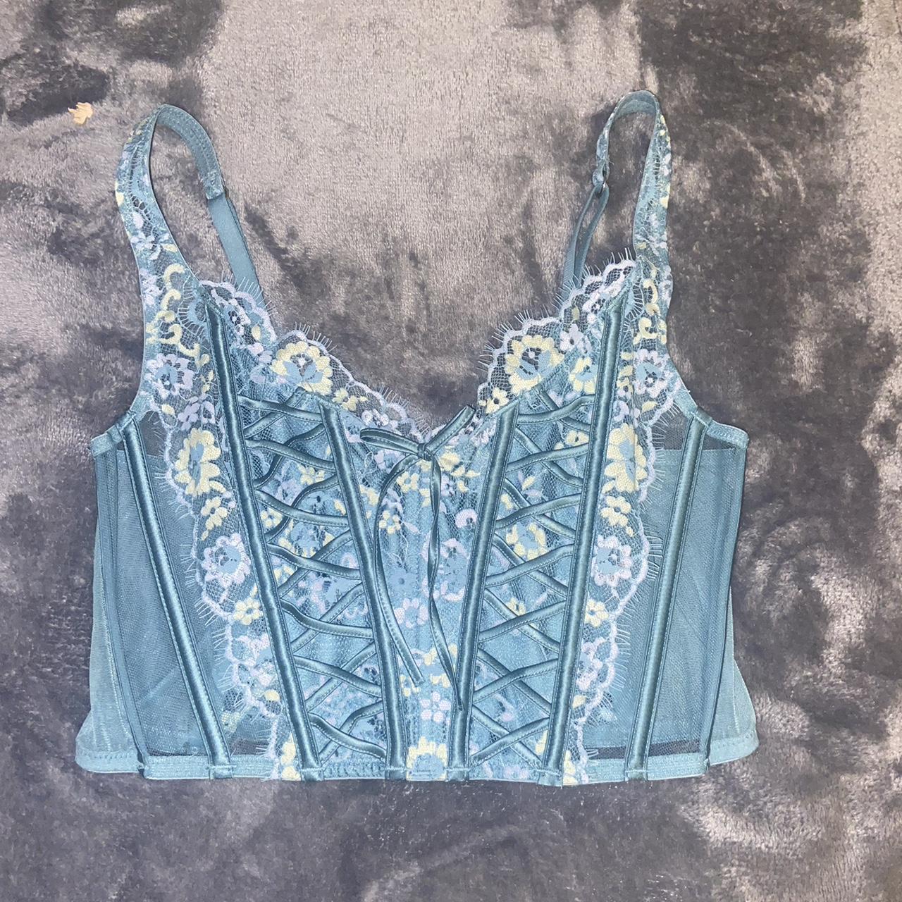 Victoria secret corset top Super cute blue/ yellow/... Depop