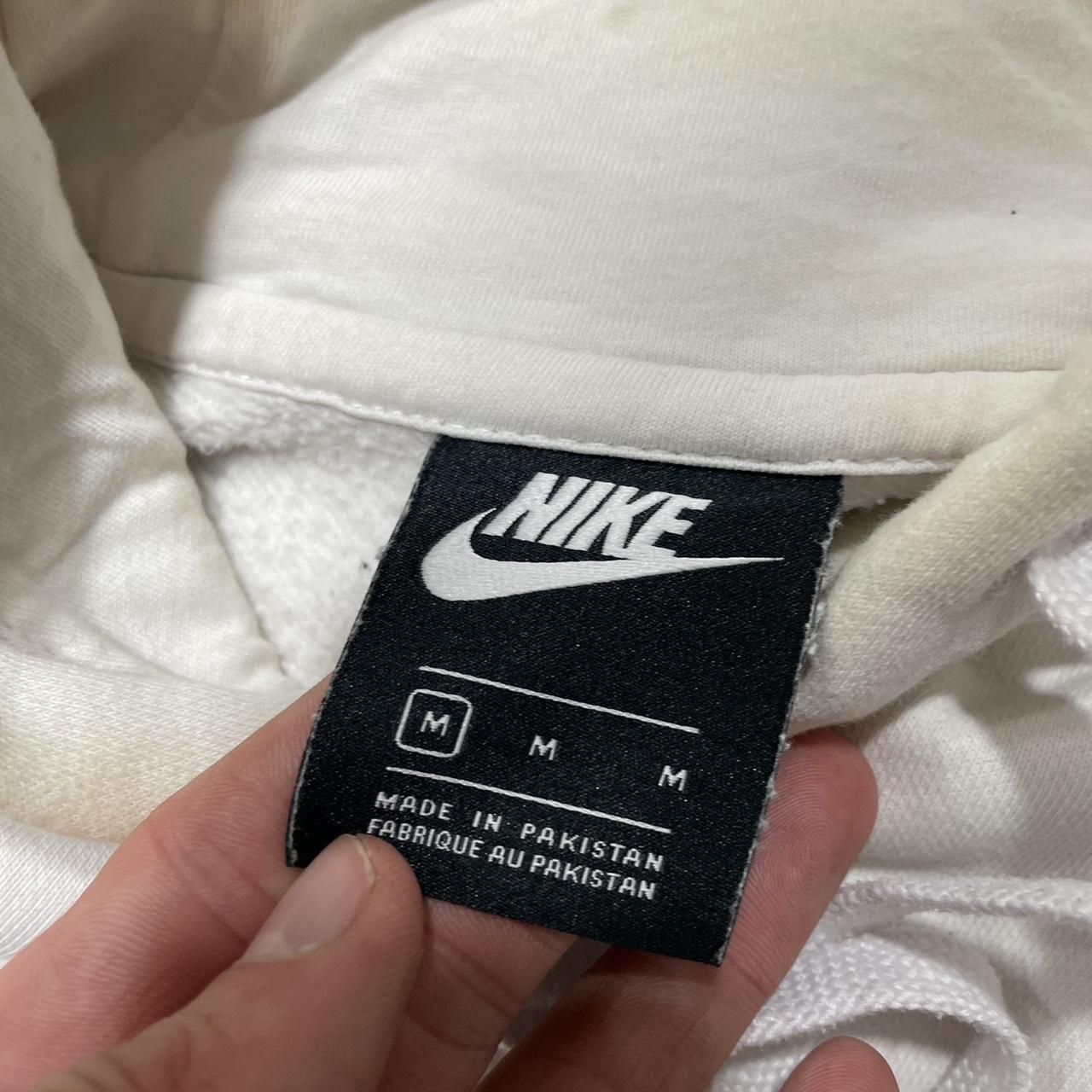 Thick white Nike hoodie Has some light stains - Depop