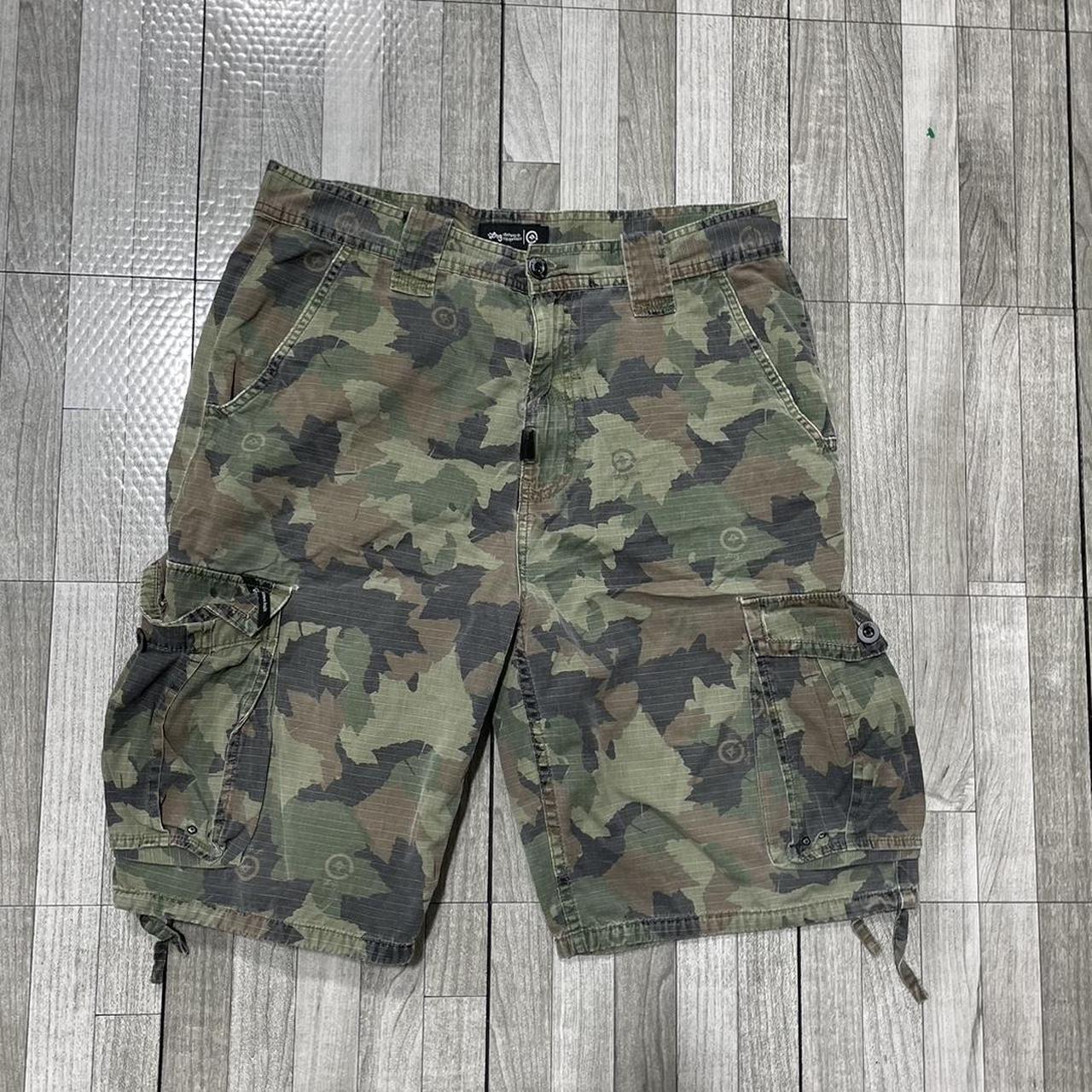 Baggy camo, long shorts Depop