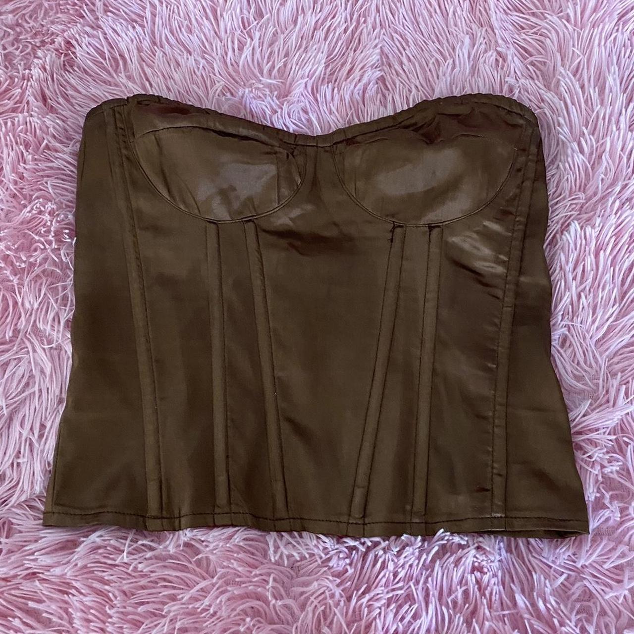 Brown corset top. No flaws super cute for going out... Depop