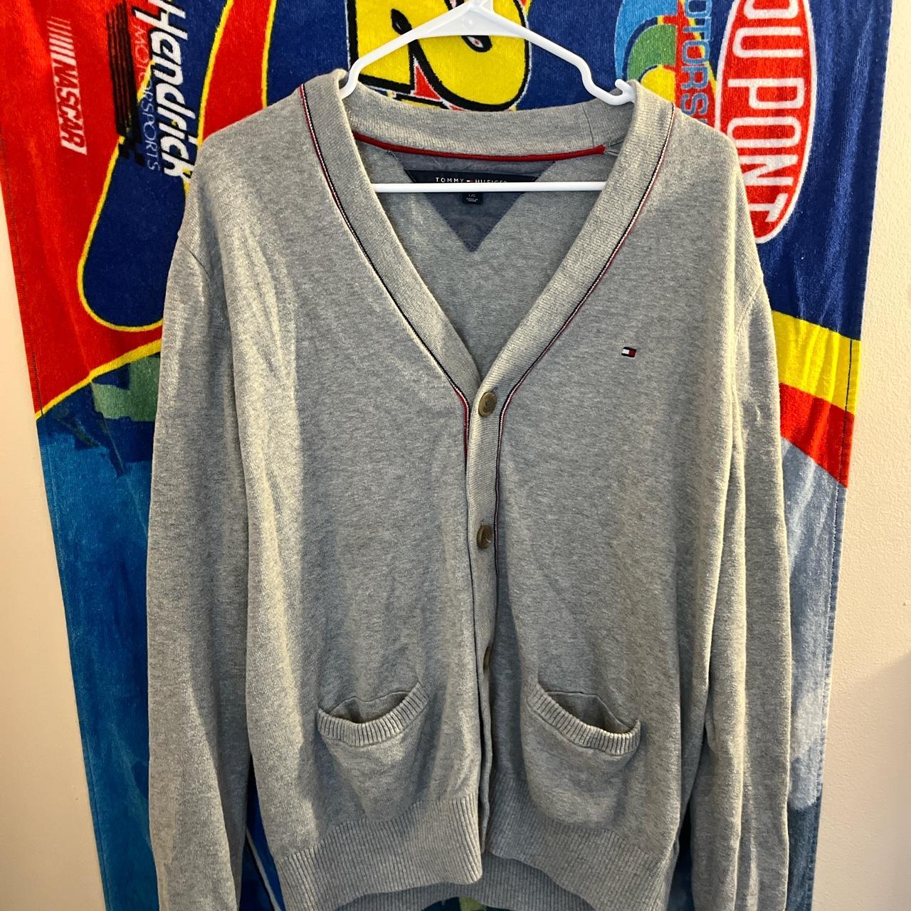 Tommy Hilfiger Men's Grey Cardigan Depop