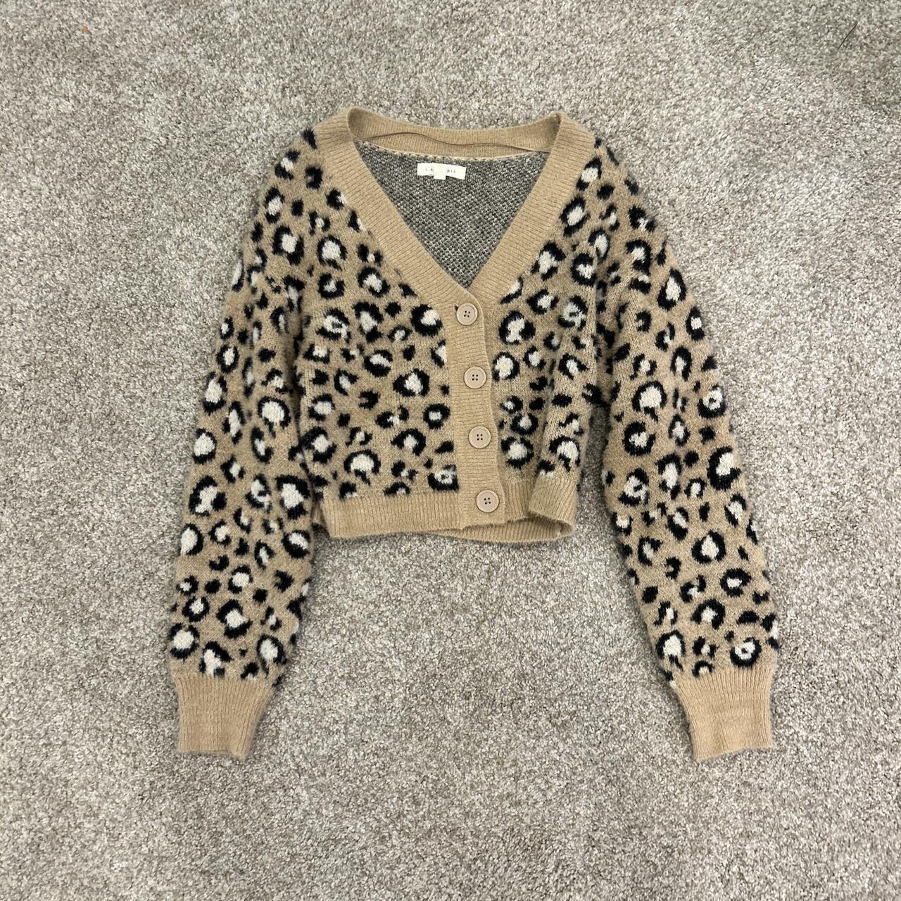 pacsun la hearts cheetah print sweater size