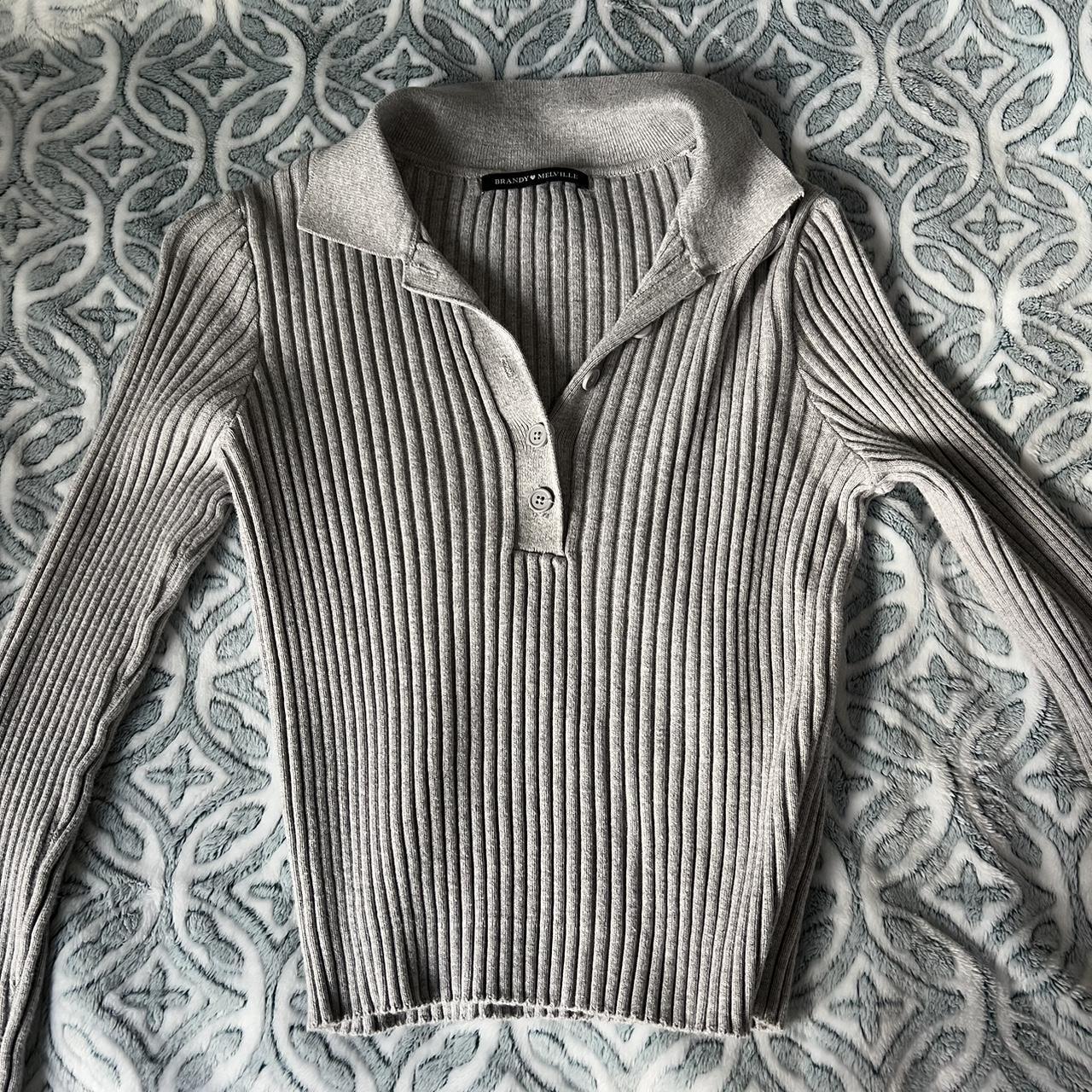 brandy melville grey long sleeve top. perfect - Depop